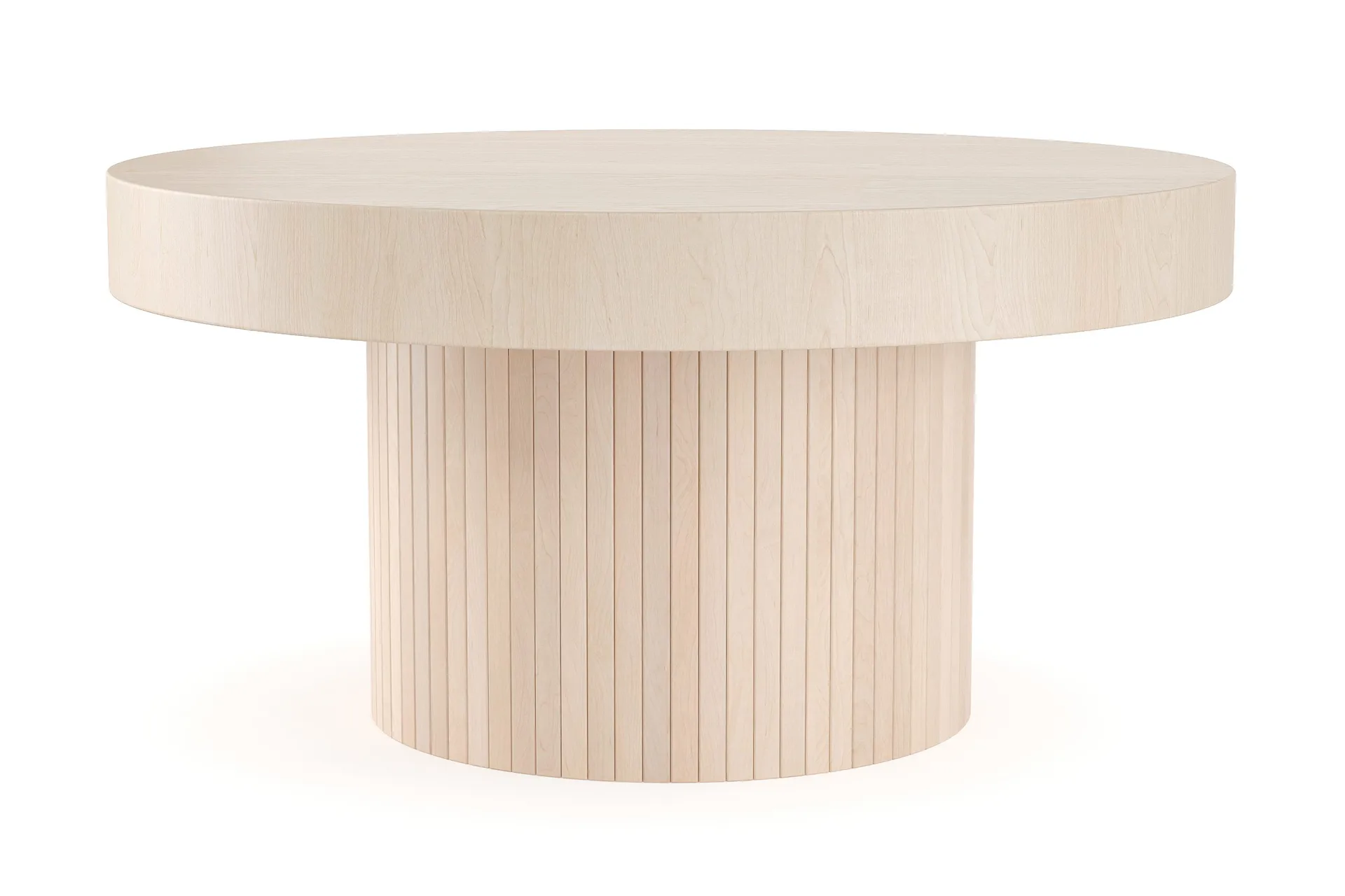 kopparbo soffbord 90 cm runt vitlaserad ek - ljust vitlaserat ekträ