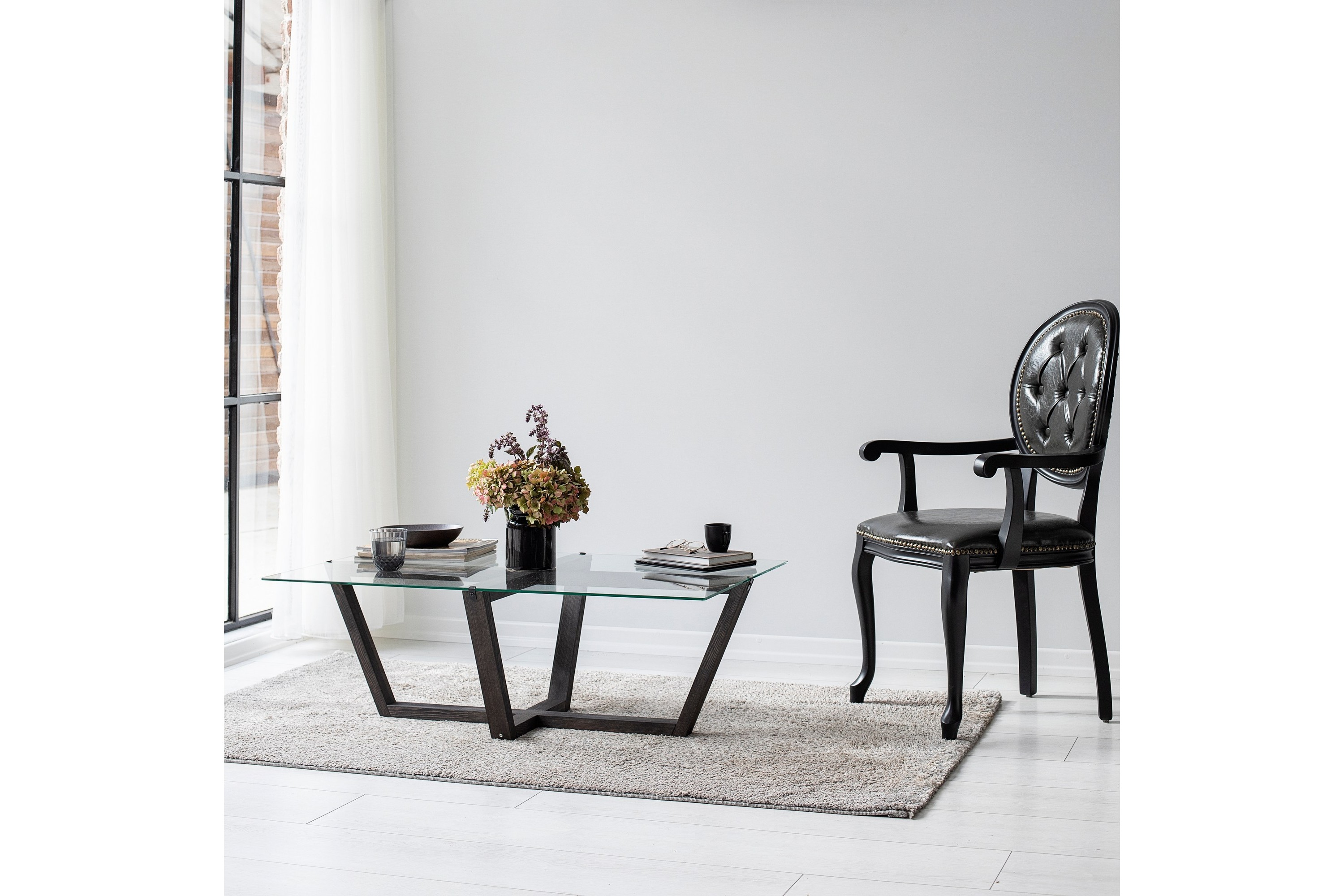 Soffbord Liepene 105x65 cm Vit Hanah Home