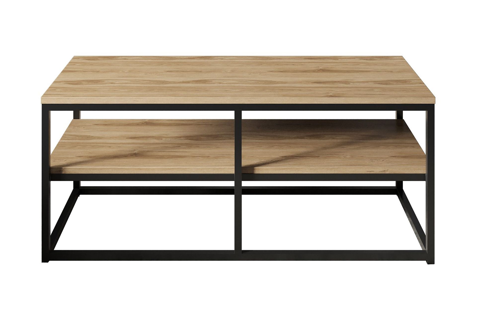 Lunnom Soffbord 110 cm med F&ouml;rvaring Hylla - Brun/Svart