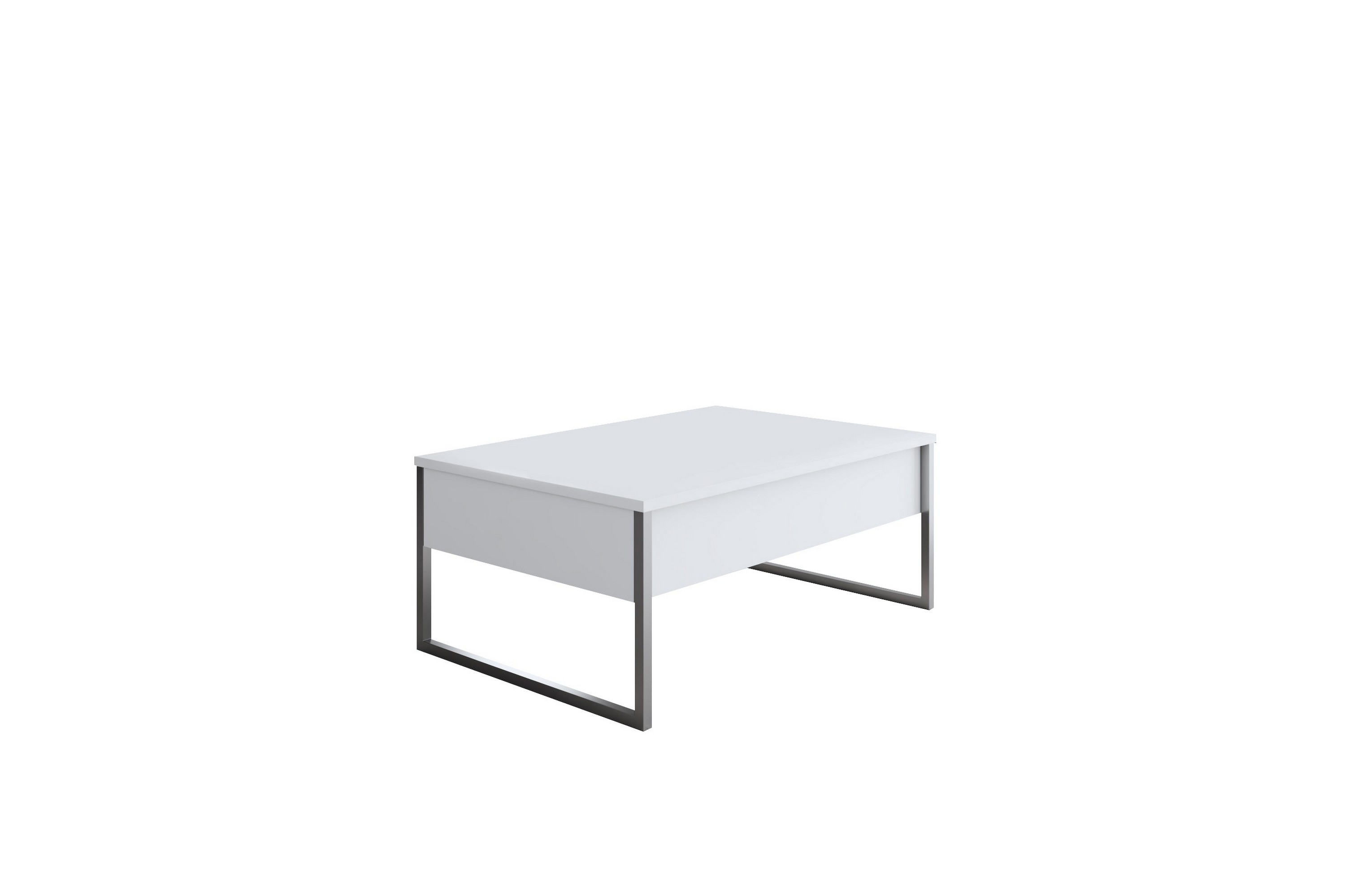Soffbord Luxe 90 cm Vit/Silver