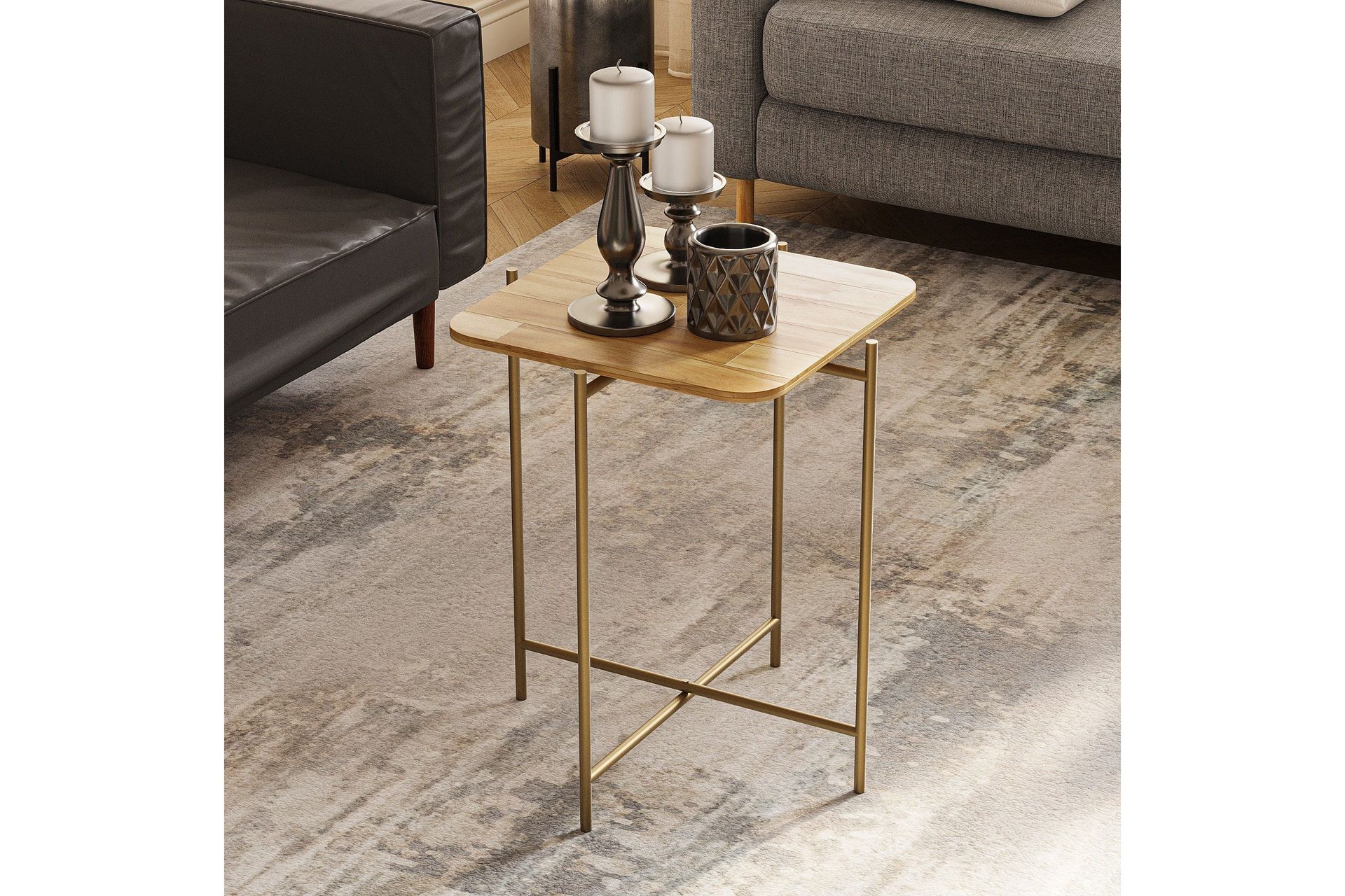 Mamta Soffbord 46 cm - Guld/Natural