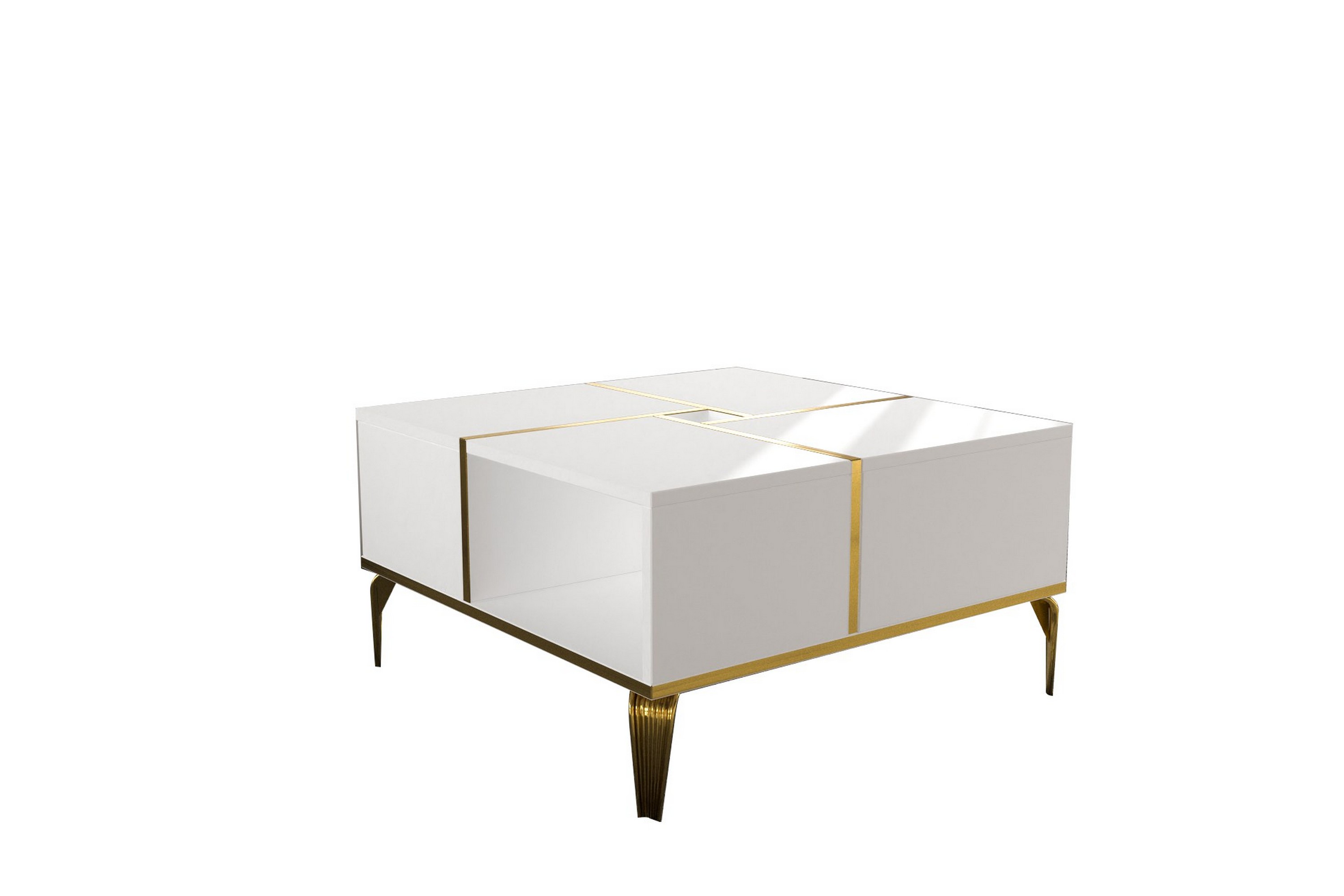 Soffbord Masaaki 72 cm Vit/Guld