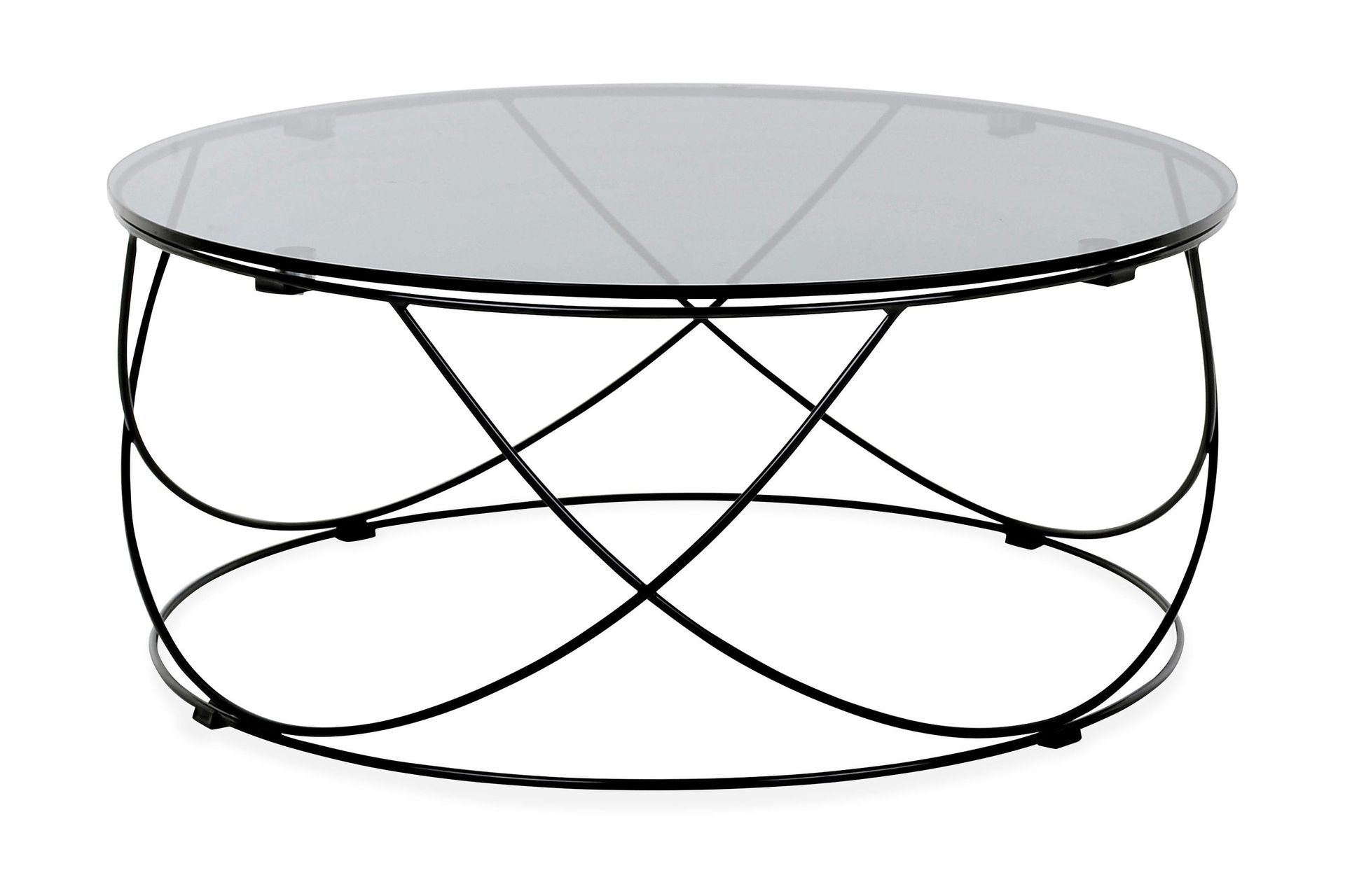 Mechelle Soffbord 85 cm Runt - Glas/Svart