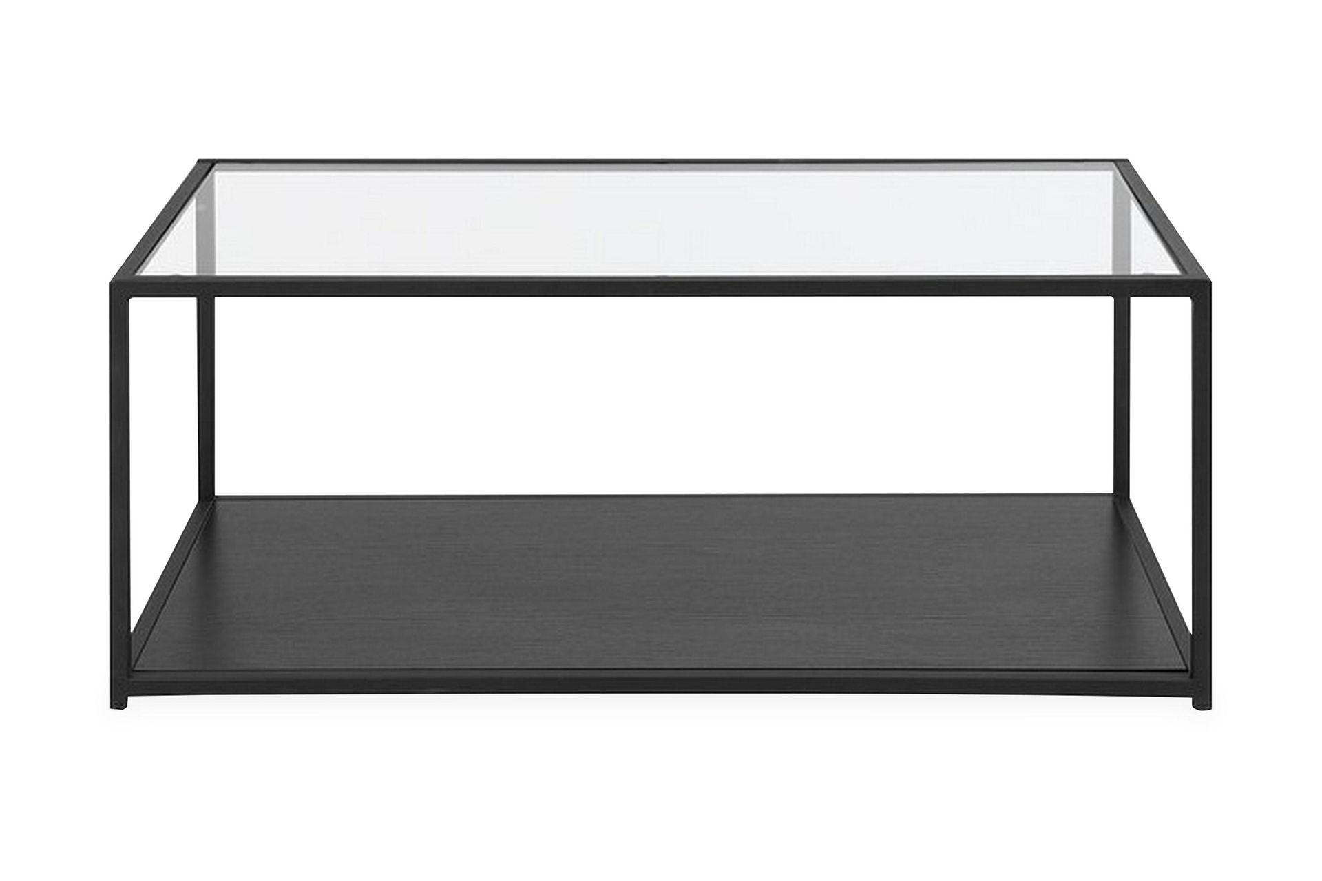 Medora Soffbord 100 cm med F&ouml;rvaring Hylla - Svart