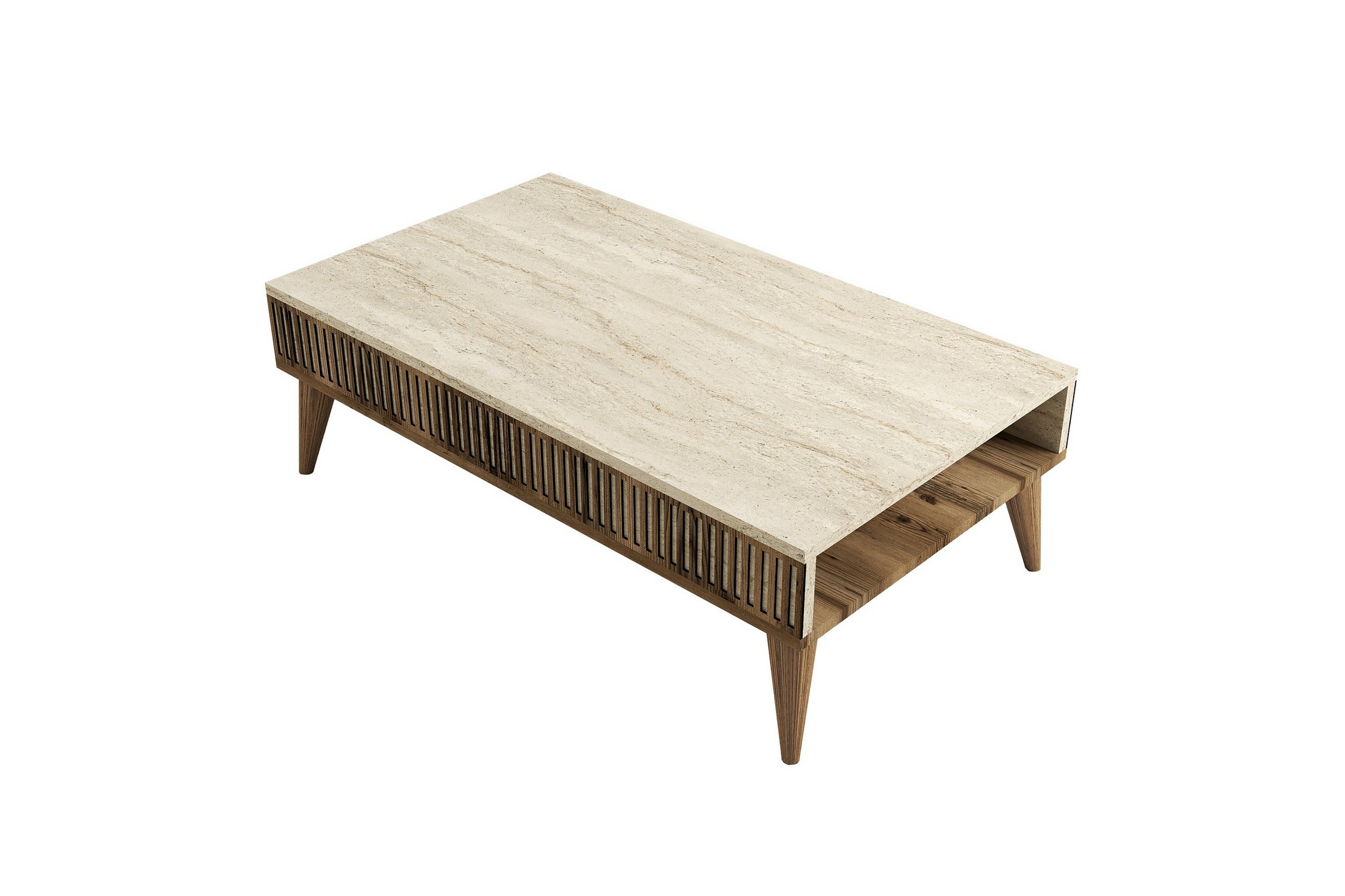 Soffbord Milanda 105 cm Valnöt/Beige