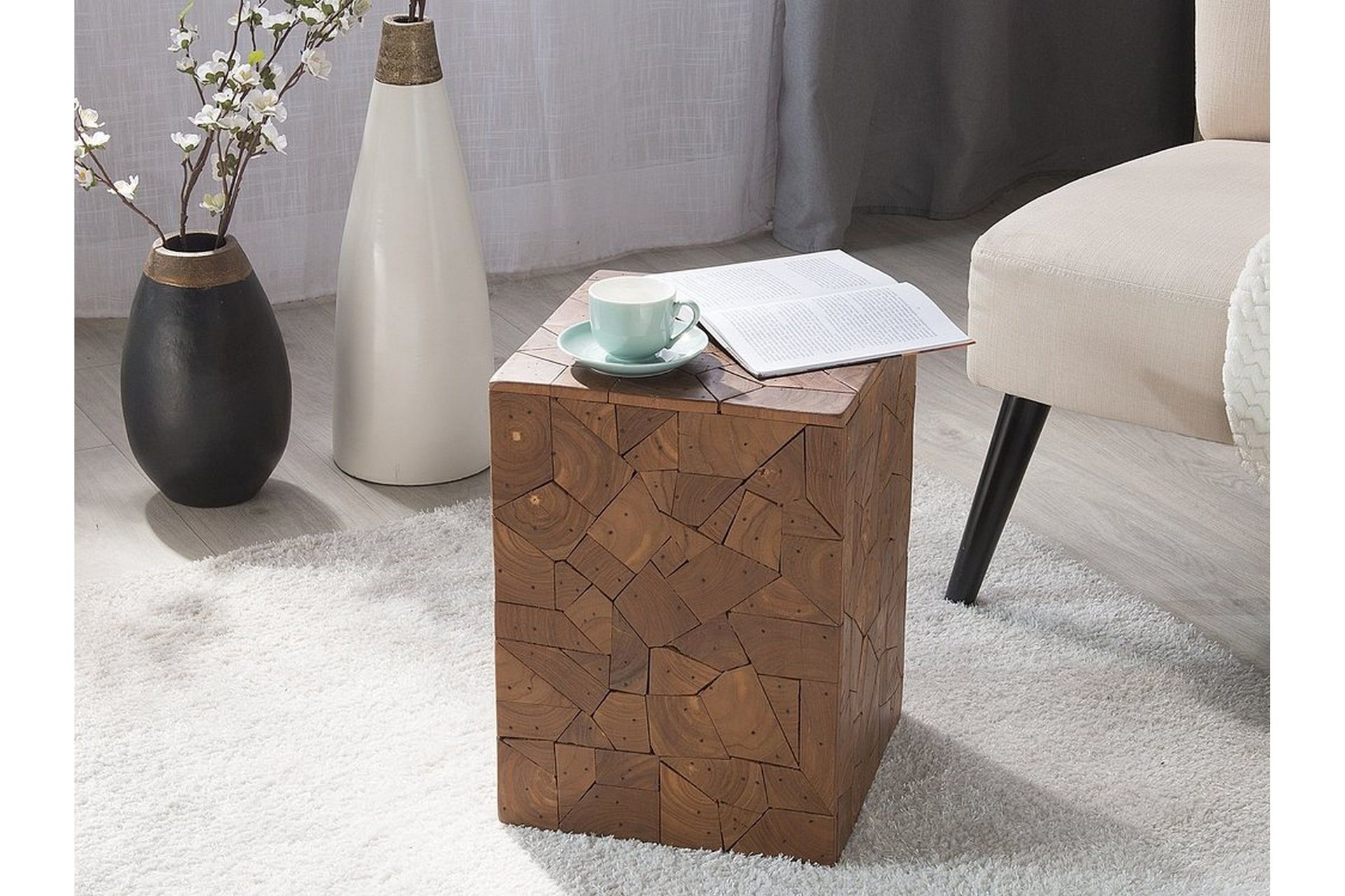 Nelson Kvadratiskt Soffbord 30 cm i Teak - Brun