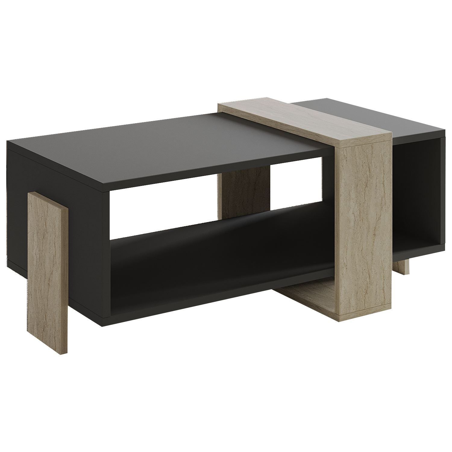 Norell Soffbord 90x40x49 cm - Travertine och Anthracite