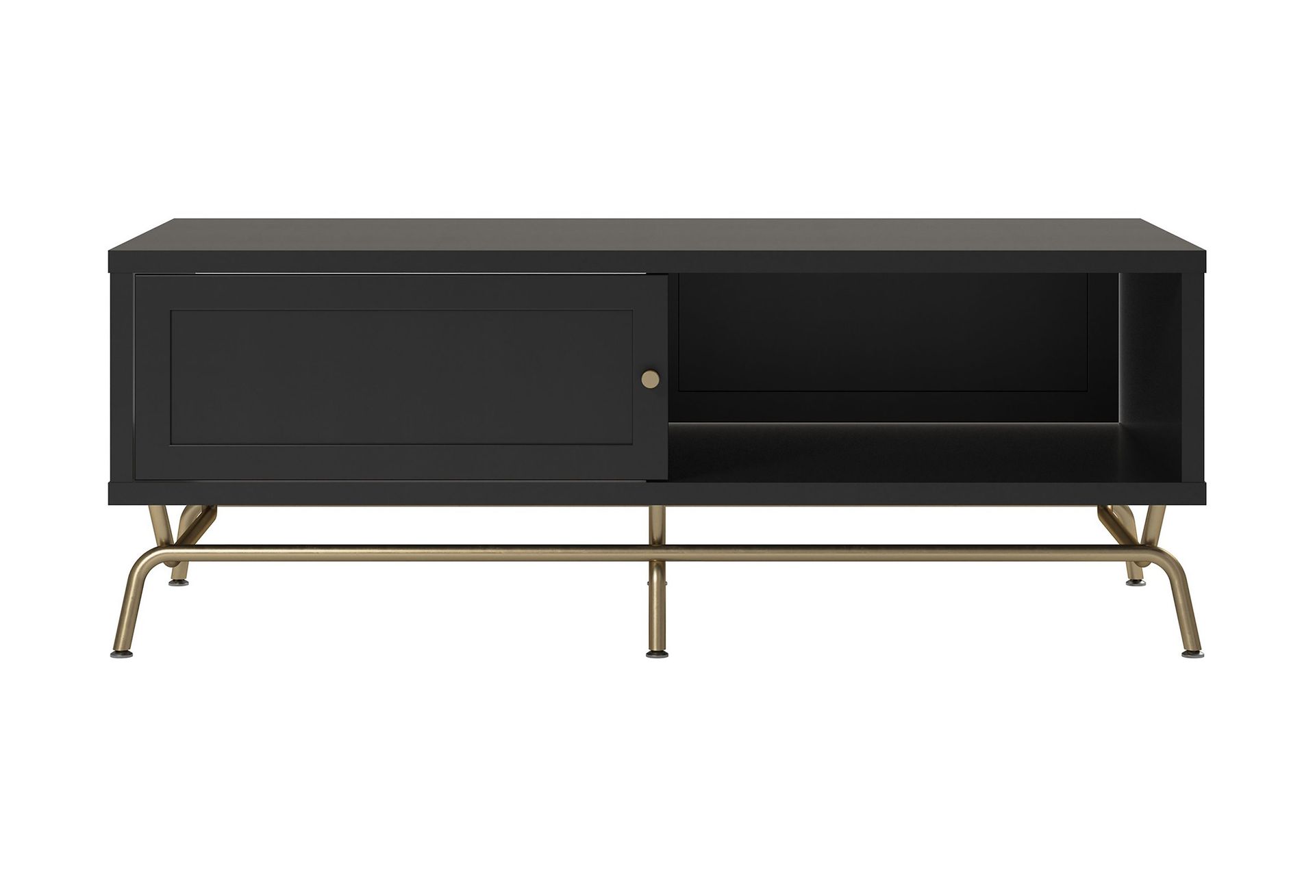 Nova Soffbord 122 cm med F&ouml;rvaring Svart -