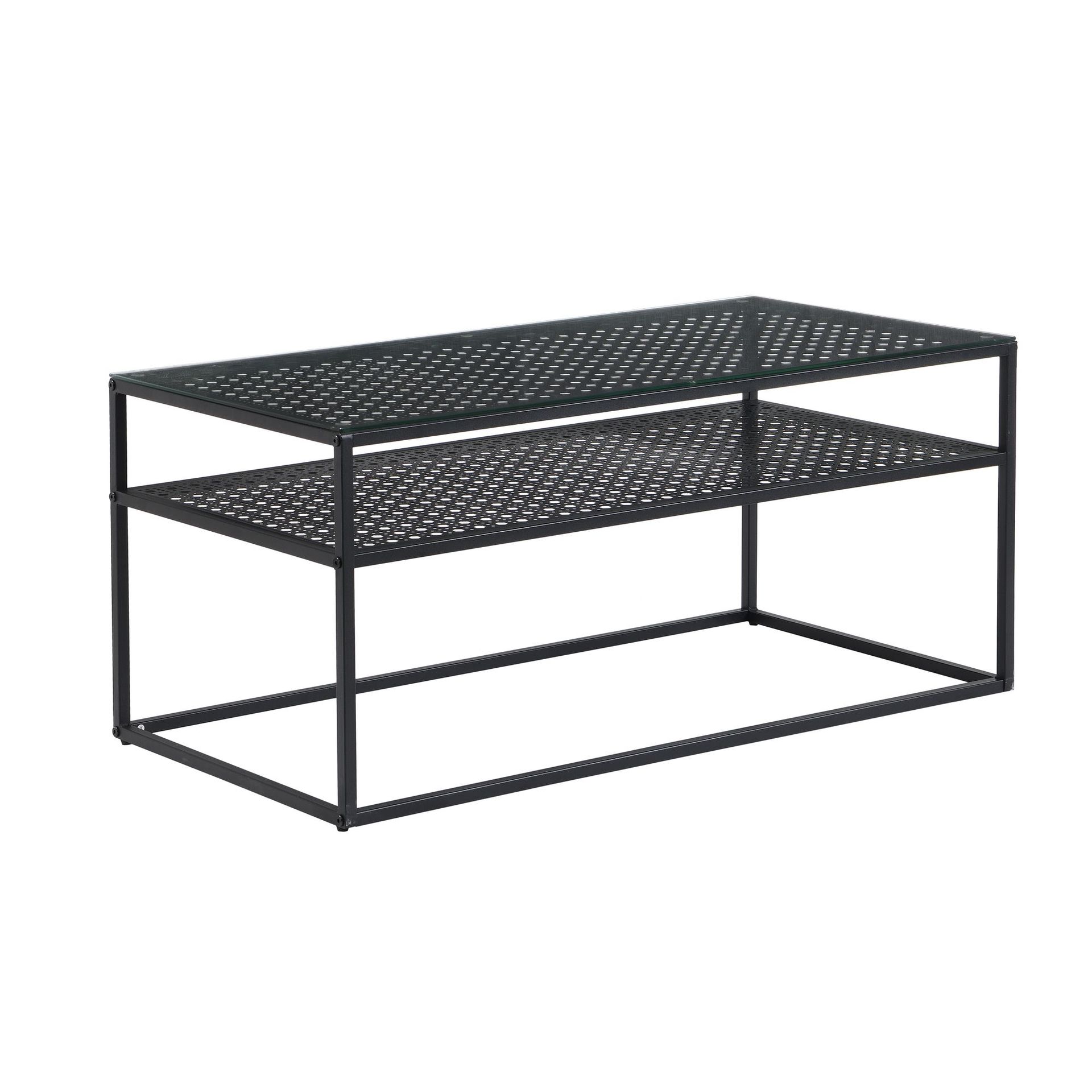 Orvanel Soffbord 100 cm - Transparent och mattsvart