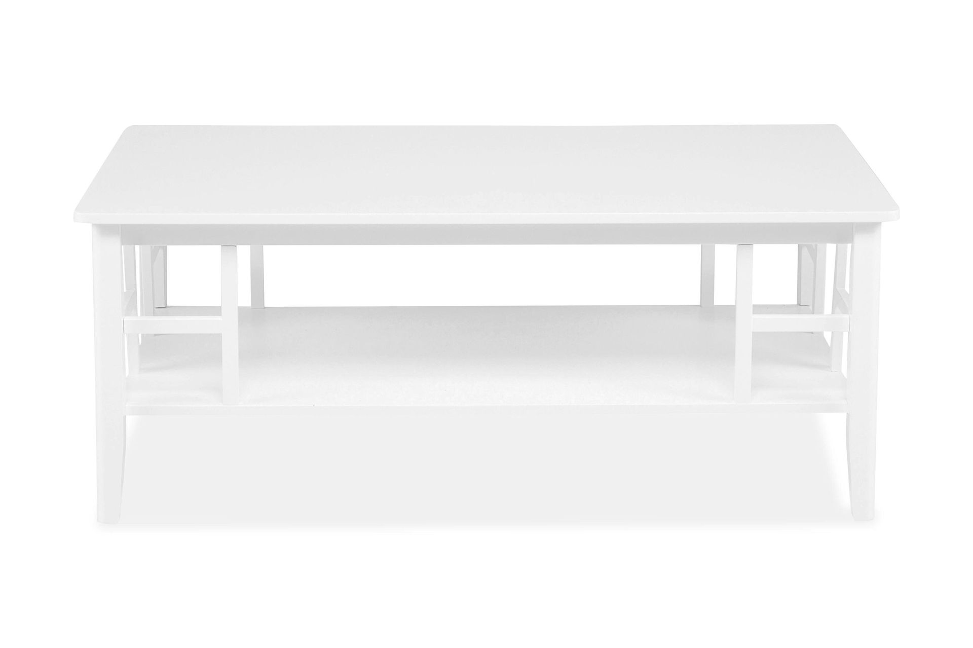 Pite&aring; Soffbord 130 cm med F&ouml;rvaring Hylla - Vit