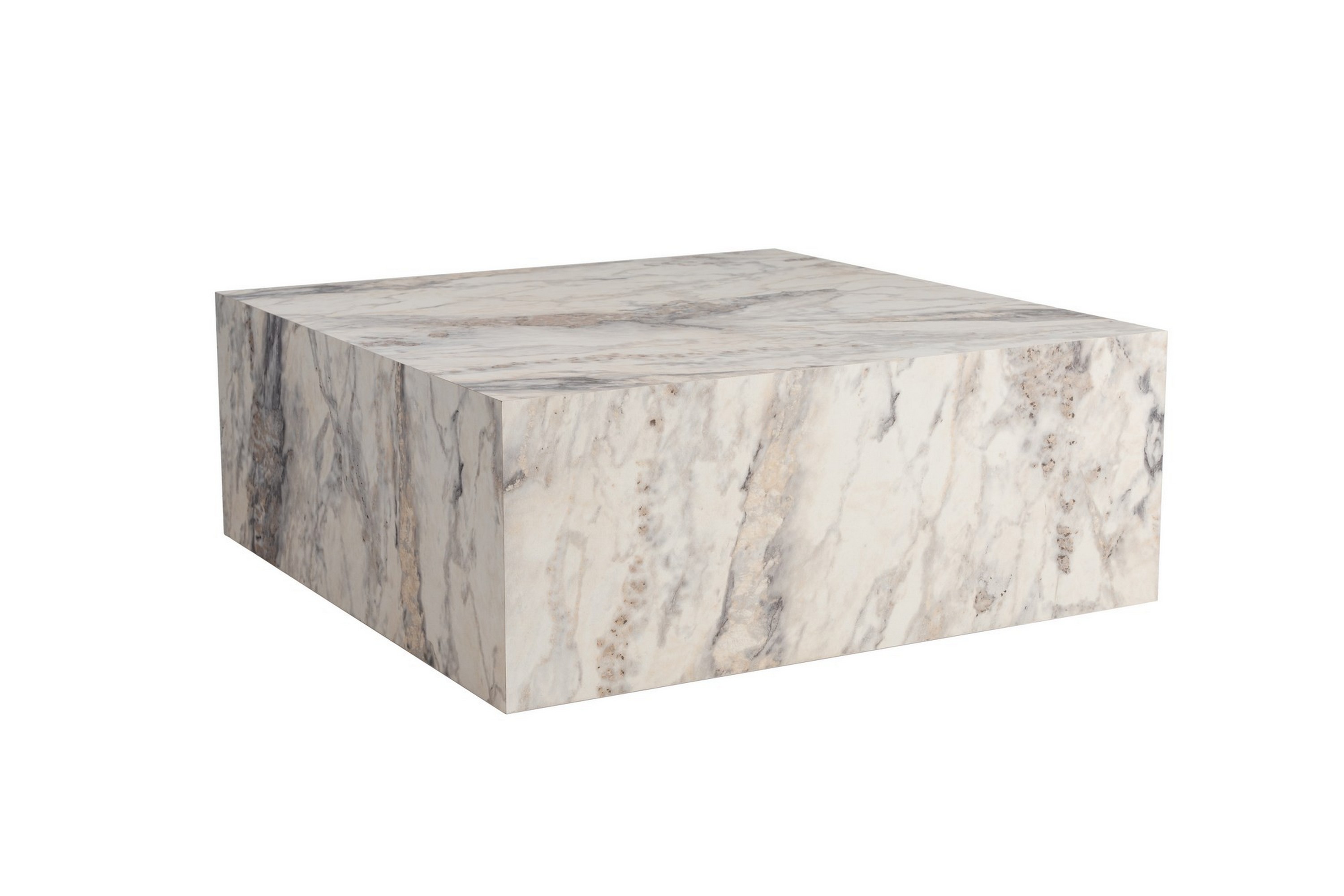 Soffbord Rambabu 90 cm Vit marmor