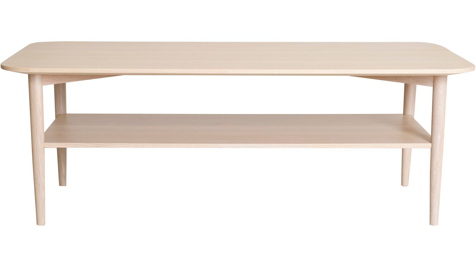 Soffbord Ravik med Hylla 135x65 cm - Vitpigmenterad