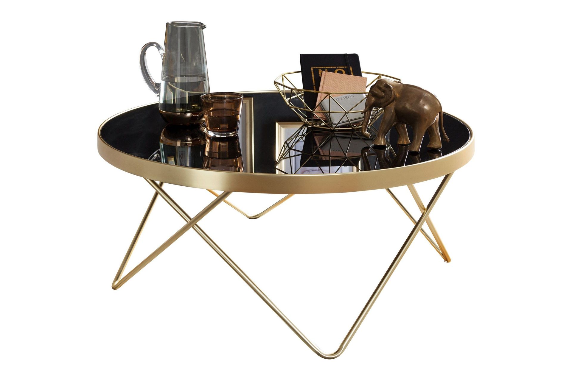 Reineck Soffbord 82 cm Runt - Svart/Guld