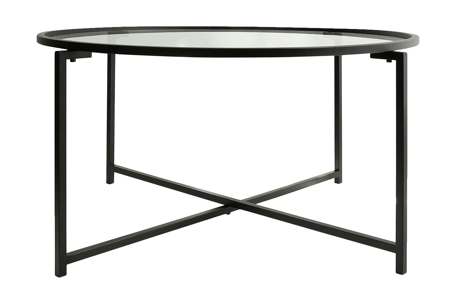 Rowman Soffbord 83 cm Runt - Svart/Glas