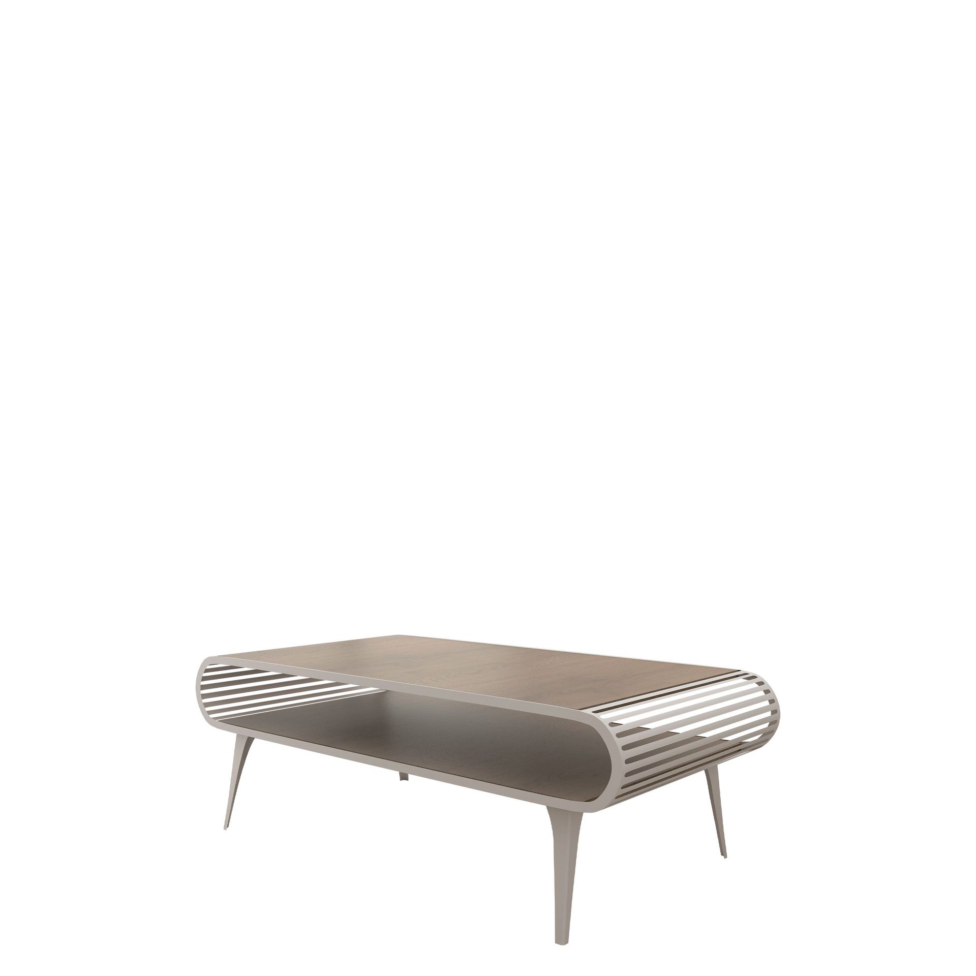 Salvaris Soffbord 120 cm - Beige med ljusbrun bordsskiva