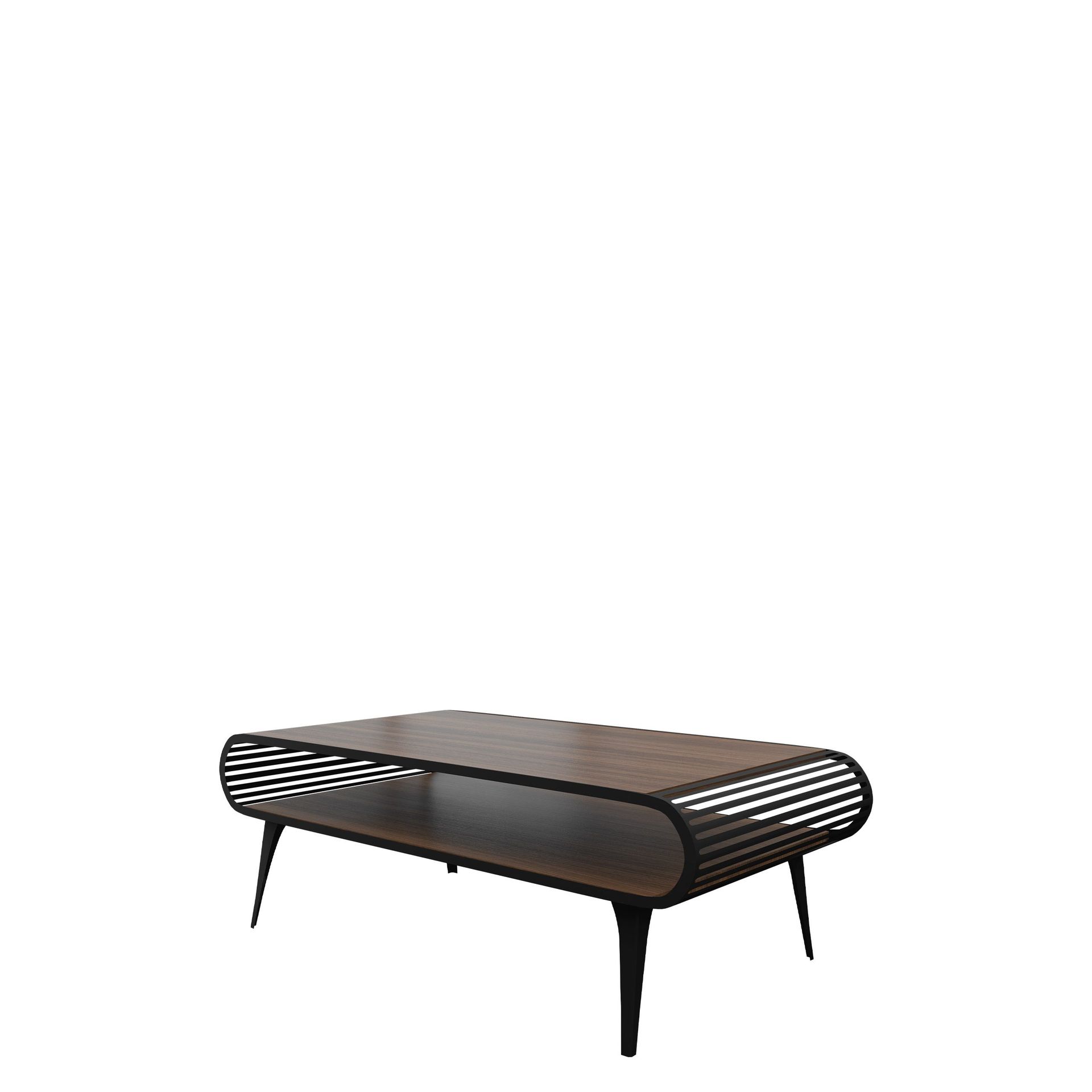 Salvaris Soffbord 120 cm - Svart med brun bordsskiva