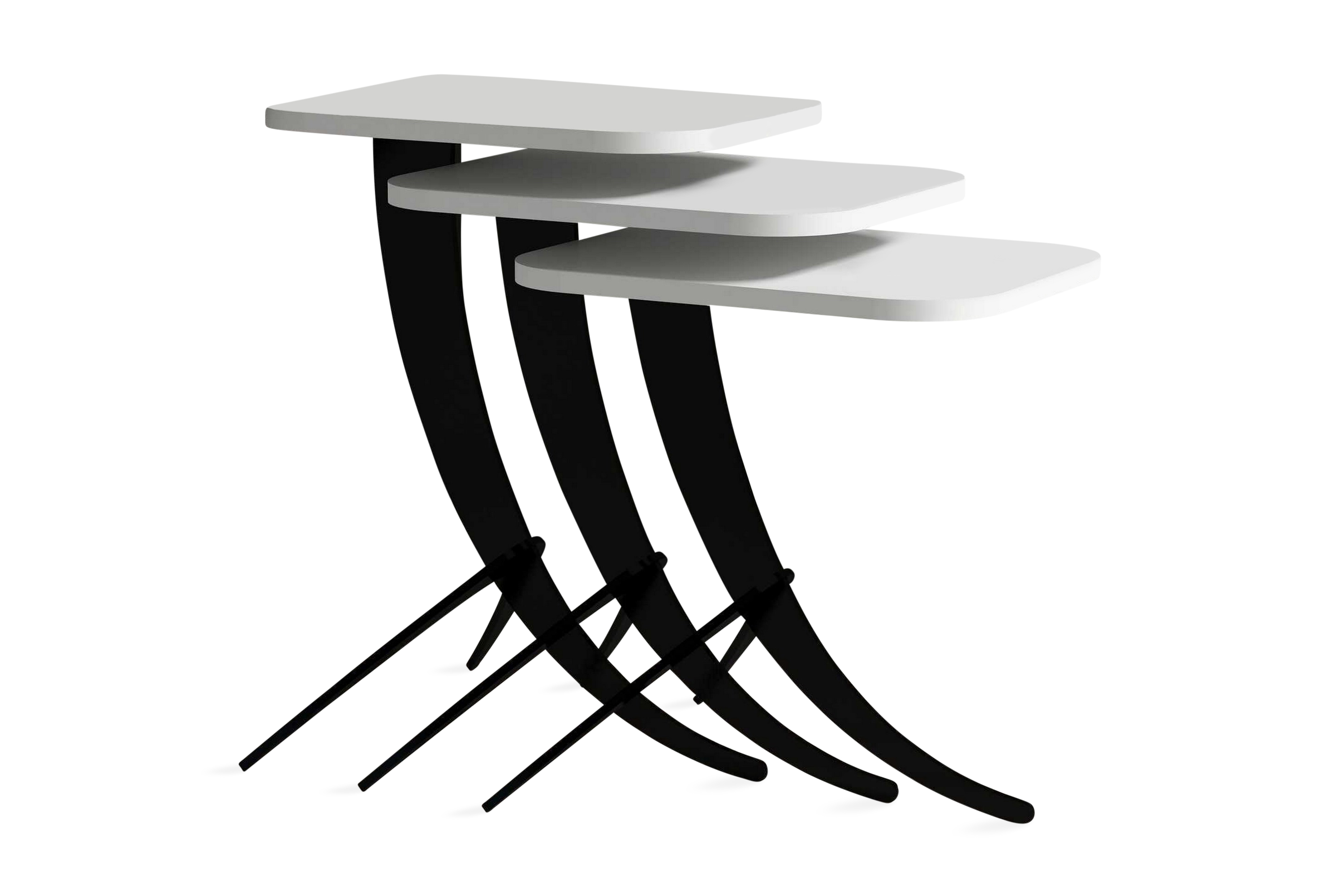 Satsbord Amtorp 45 cm 3 Bord Vit/Svart