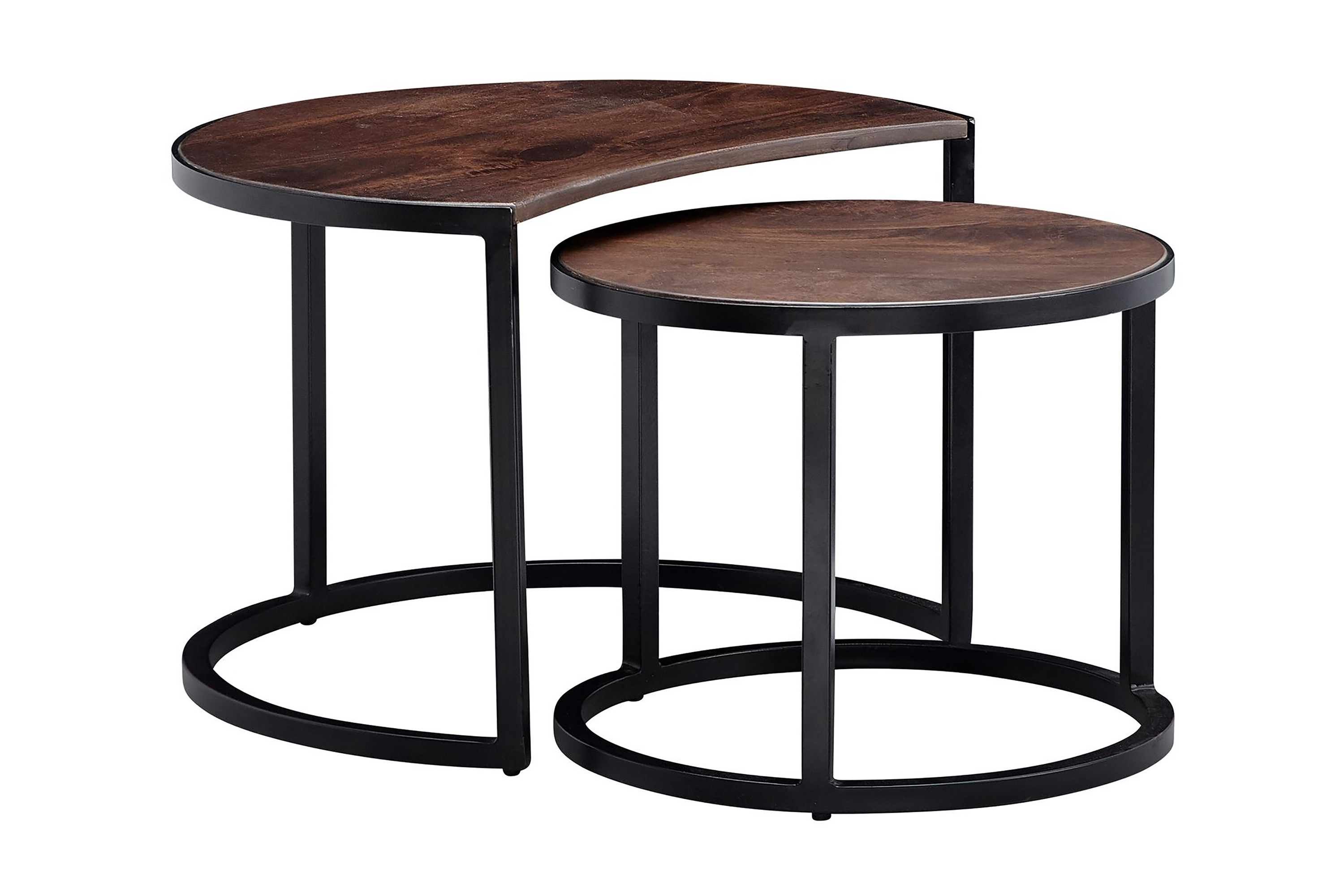Satsbord Clanton 60 cm Runt Teak/Svart