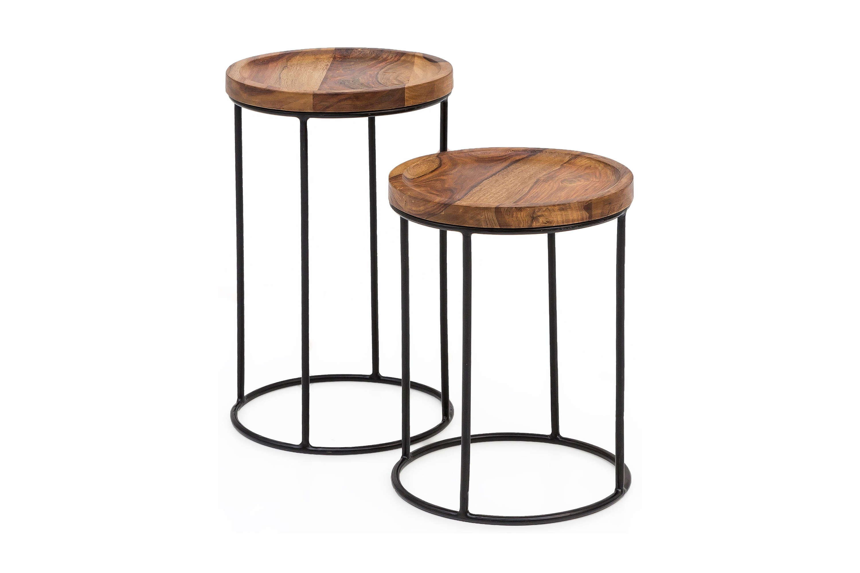 satsbord makhyla 31 cm 2 bord - massivt trä/svart