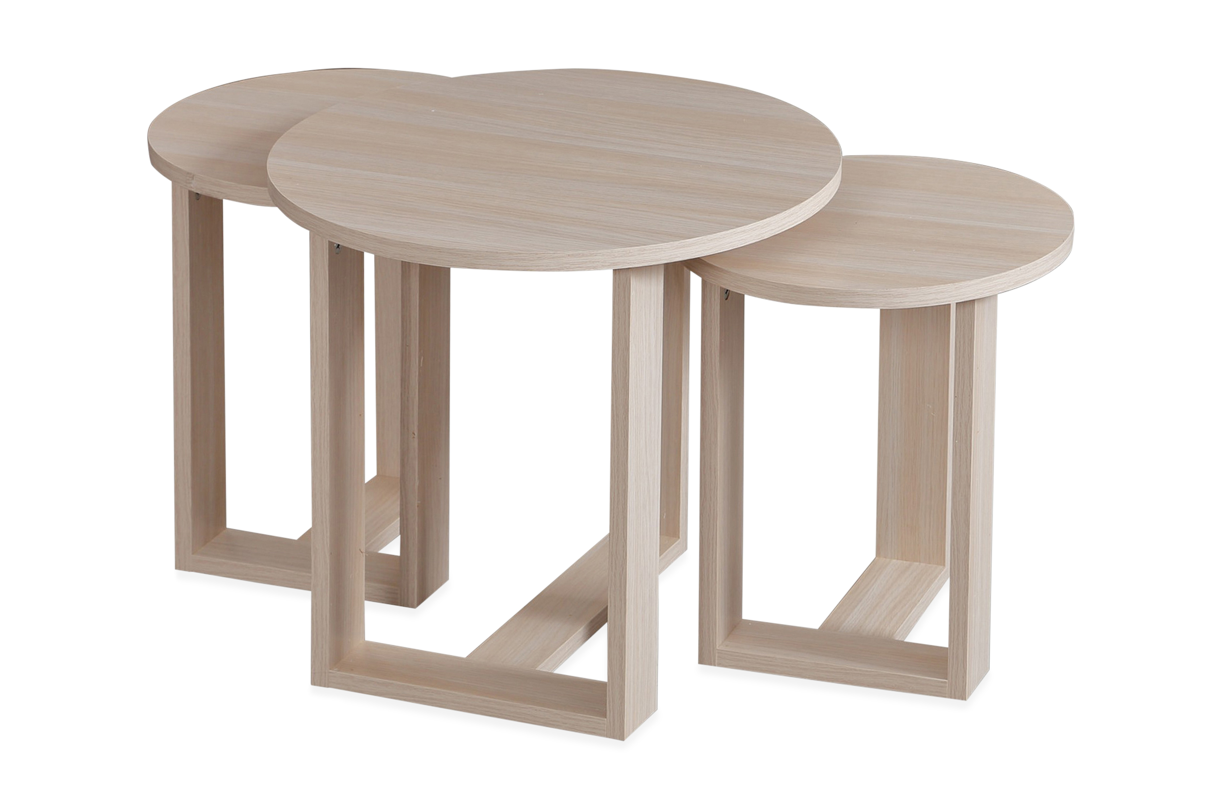 satsbord ubbeboda 52 cm runt 3 bord - beige