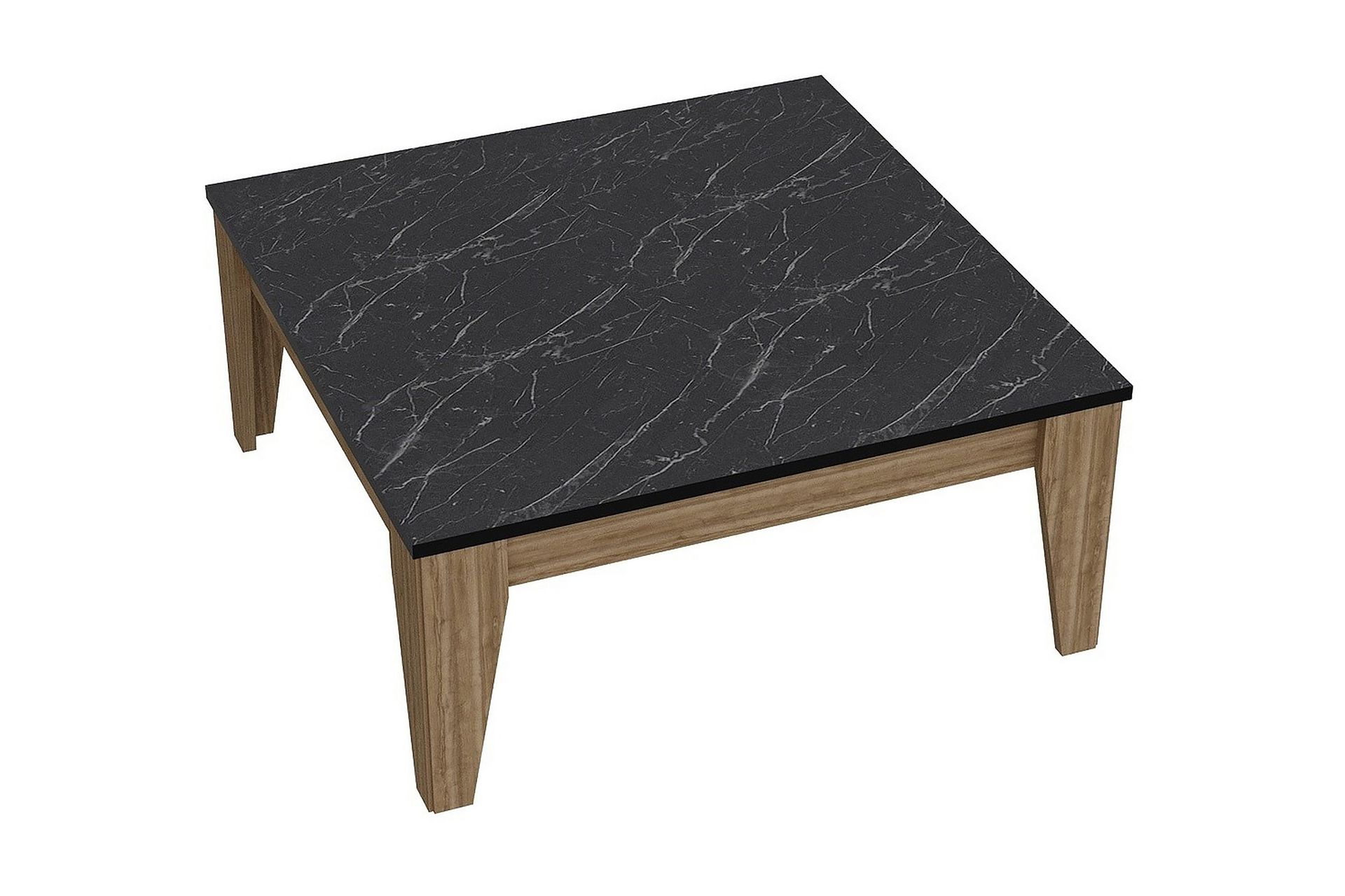 Sincerely Soffbord 85 cm Marmorm&ouml;nster - Svart/Valn&ouml;tsbrun