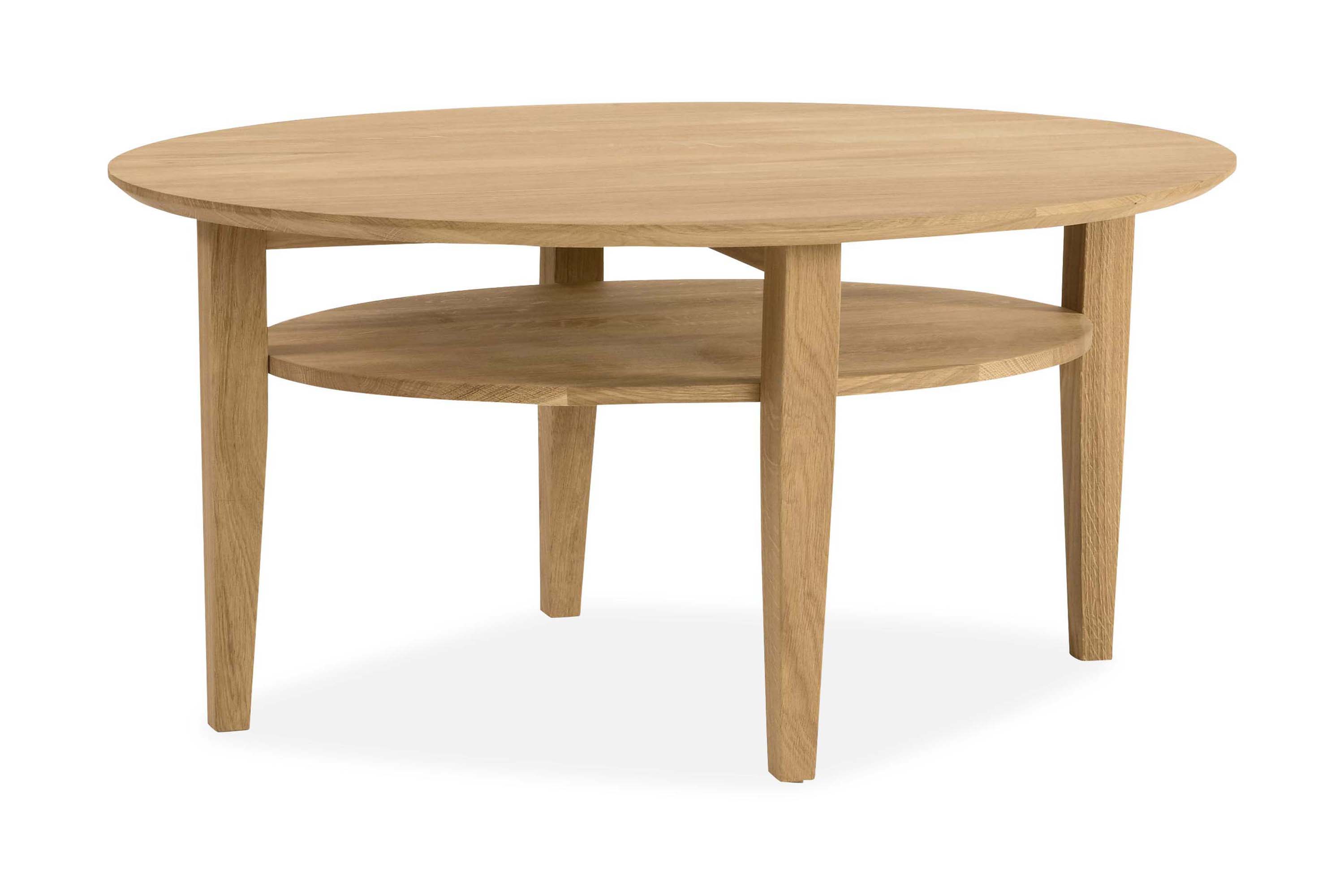 Soffbord Alabama 90 cm Ovalt med Förvaring Hylla Ek Stenexpo
