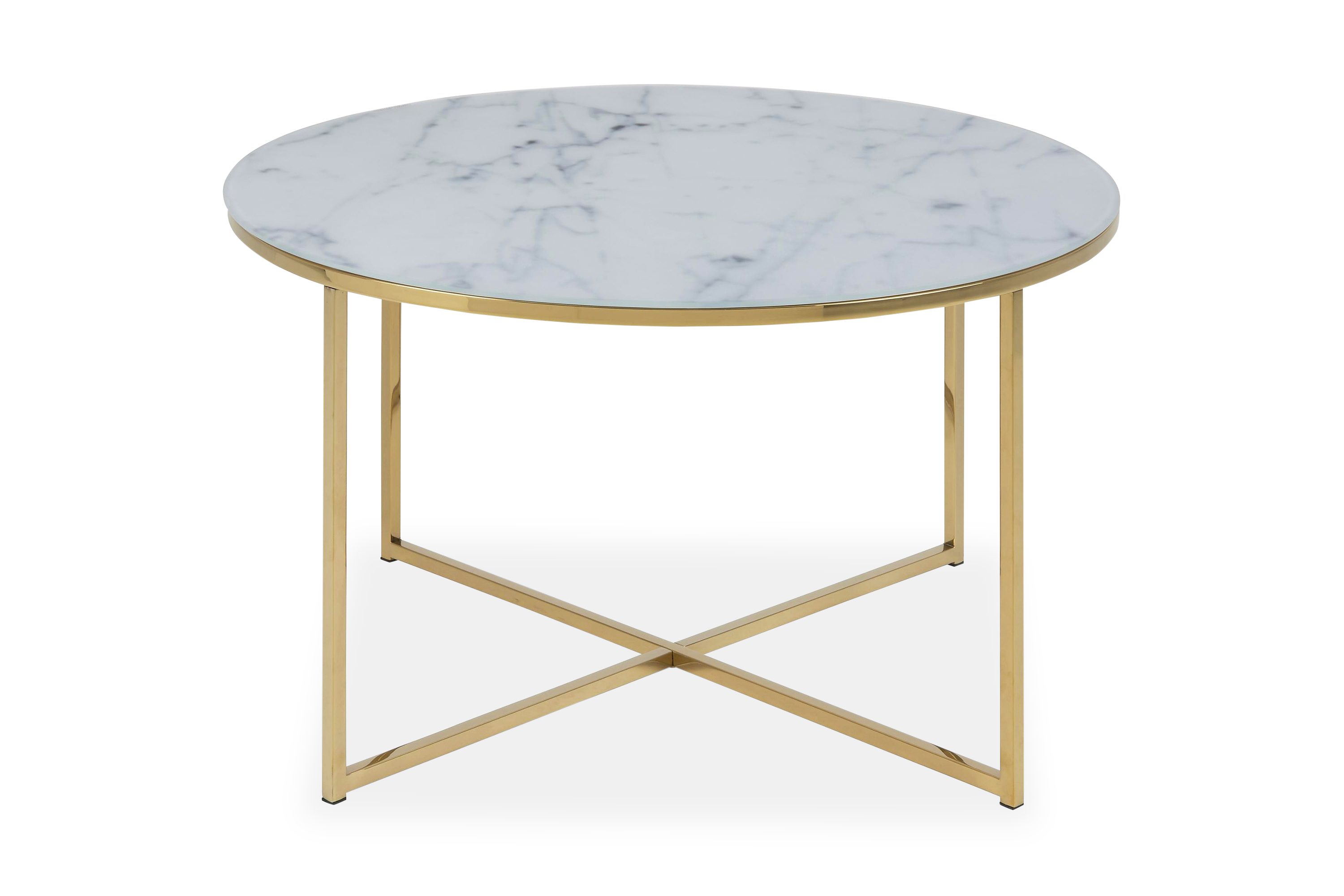 soffbord alisma 80 cm - vit marmor