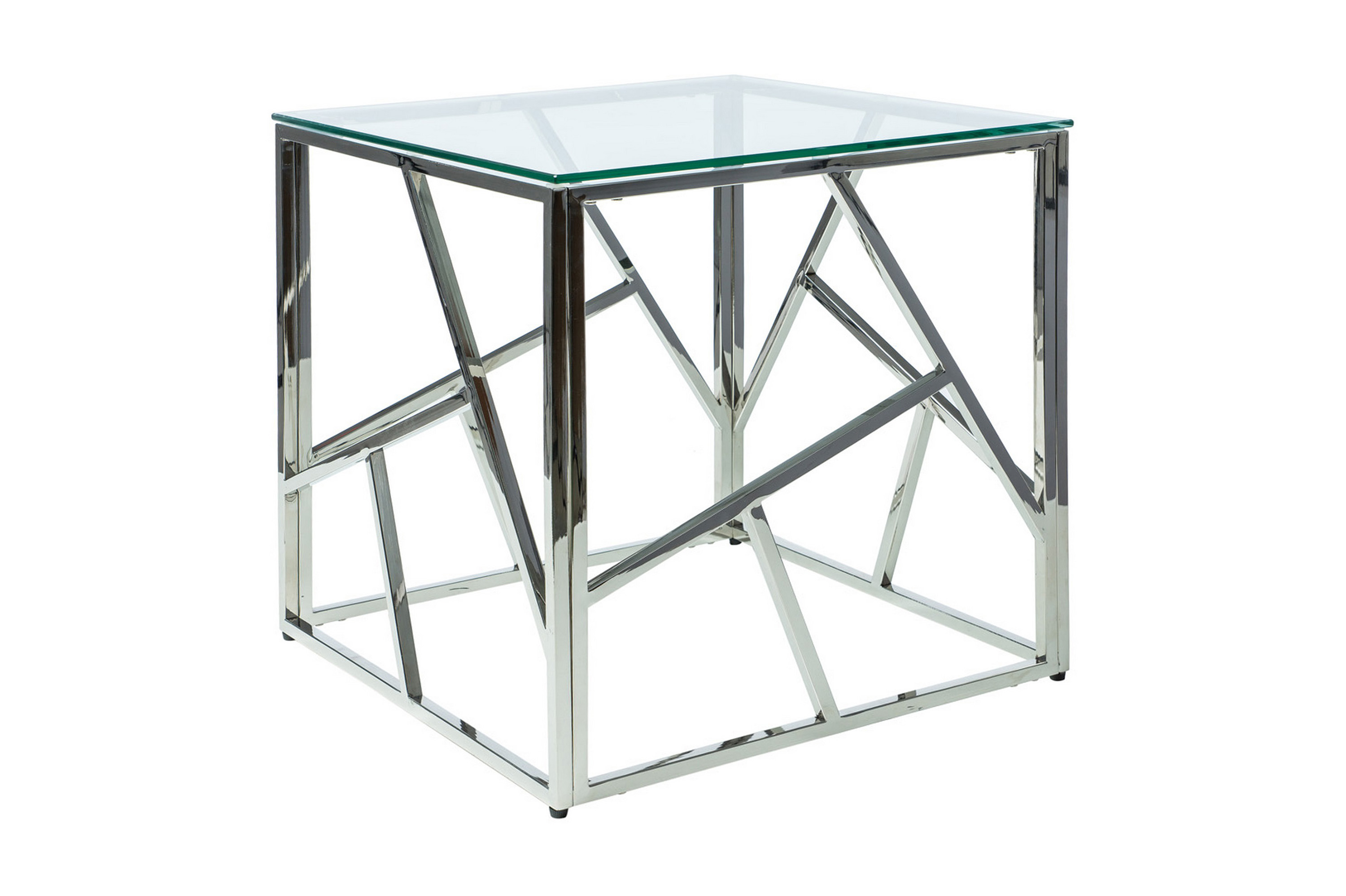 soffbord amaraji 55 cm - glas/silver