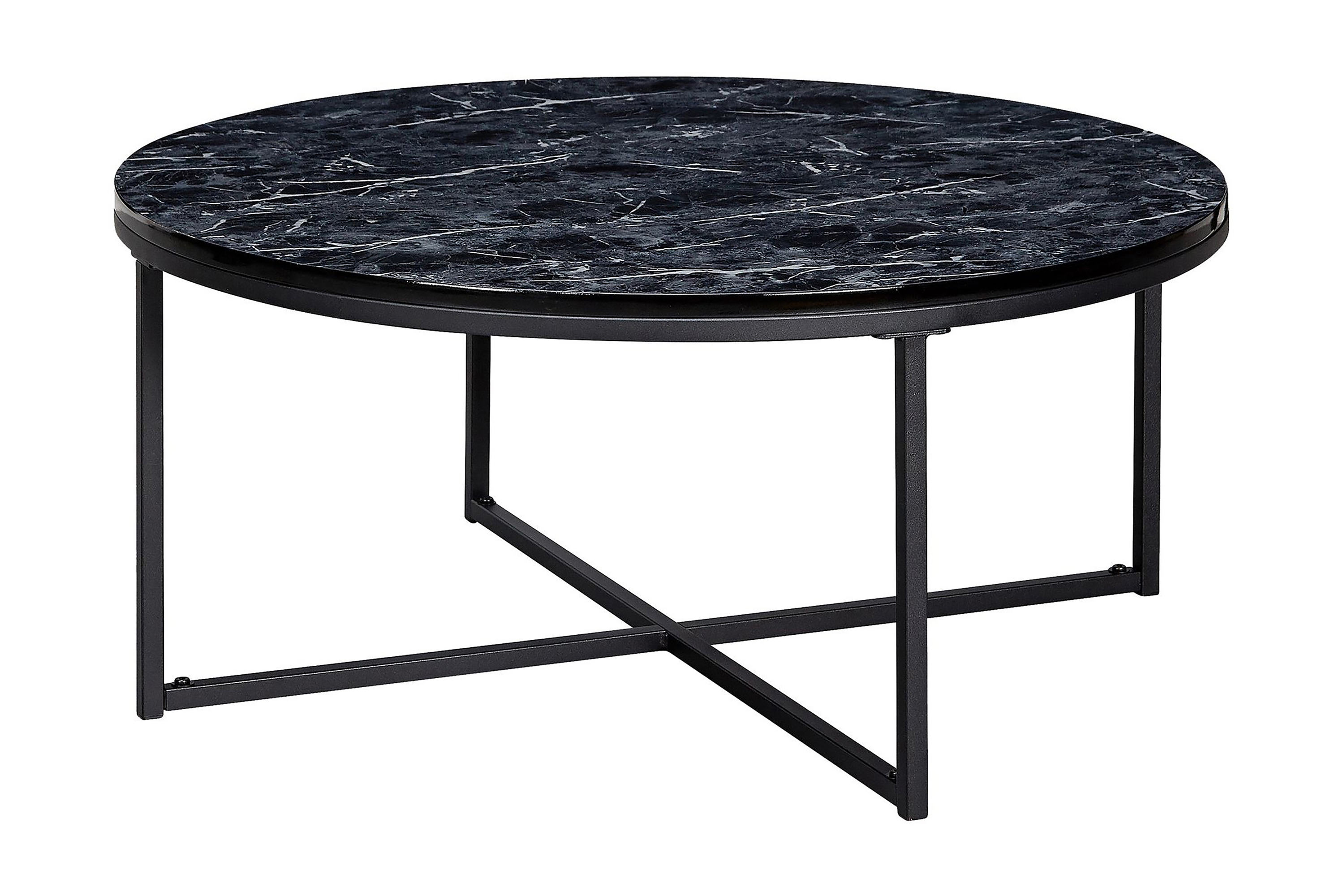 Soffbord Clanton 80 cm Runt Svart/Grå