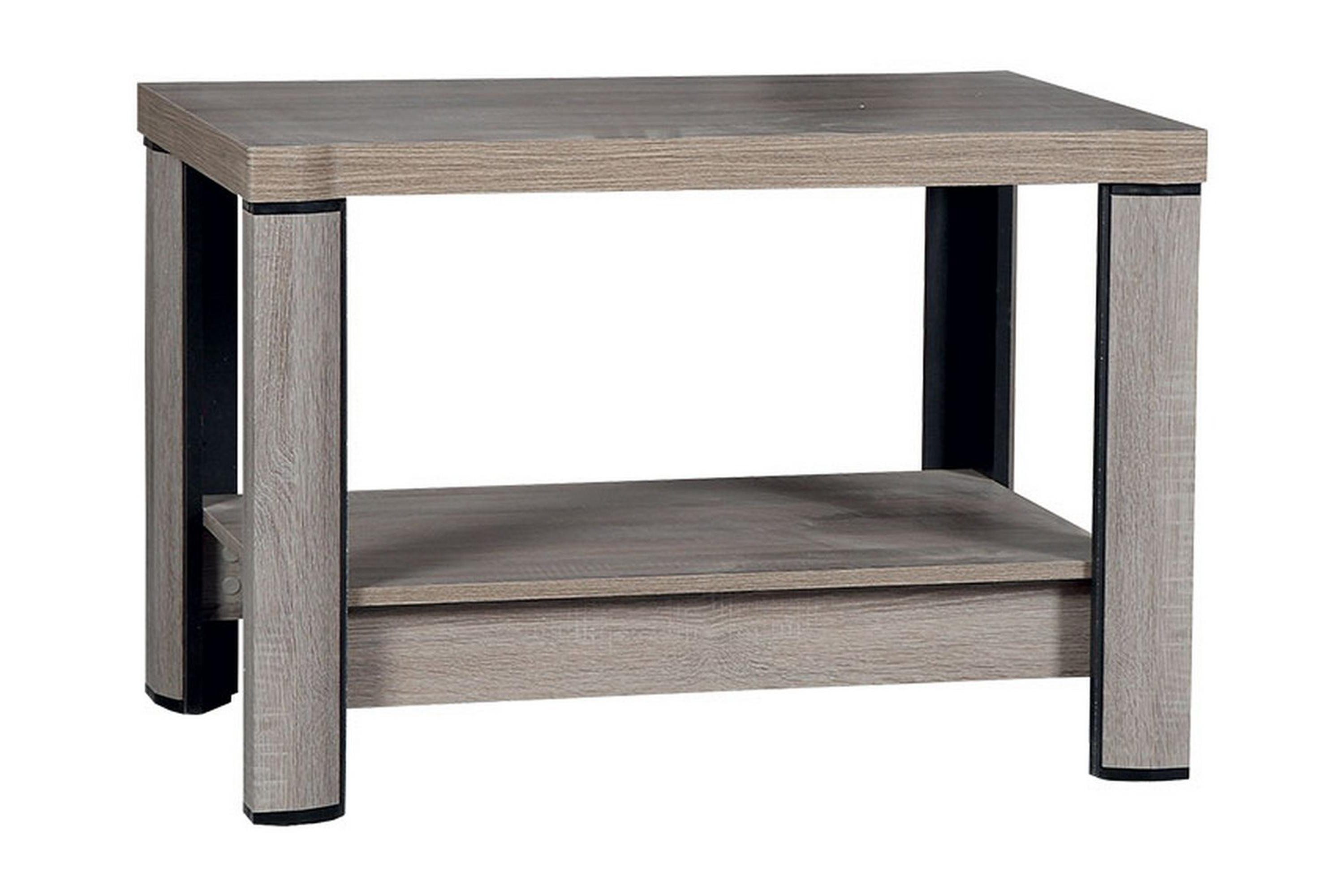Soffbord Domineck 90 cm med Förvaring Hylla Tryffel/Beige/Grå