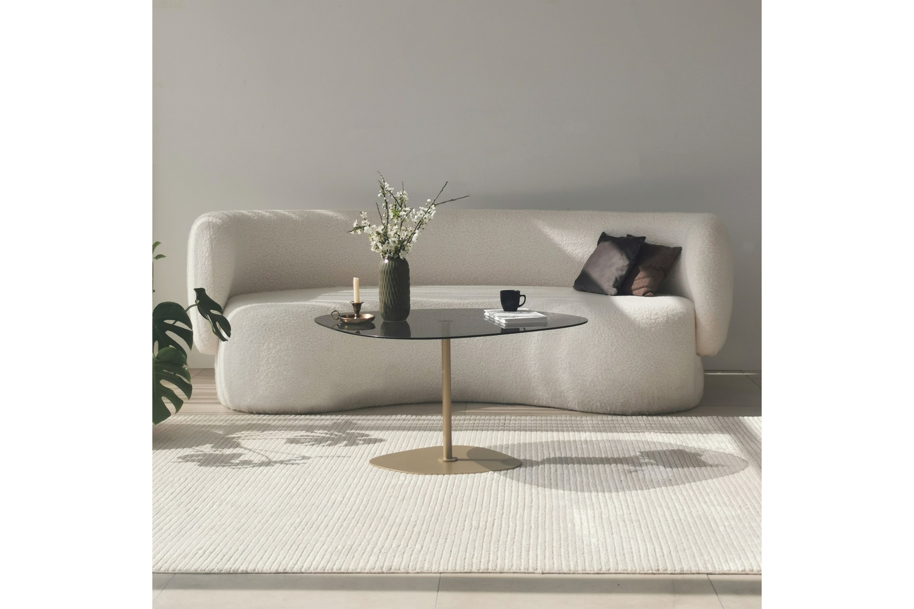 Soffbord Greevston 85 cm GråGuld