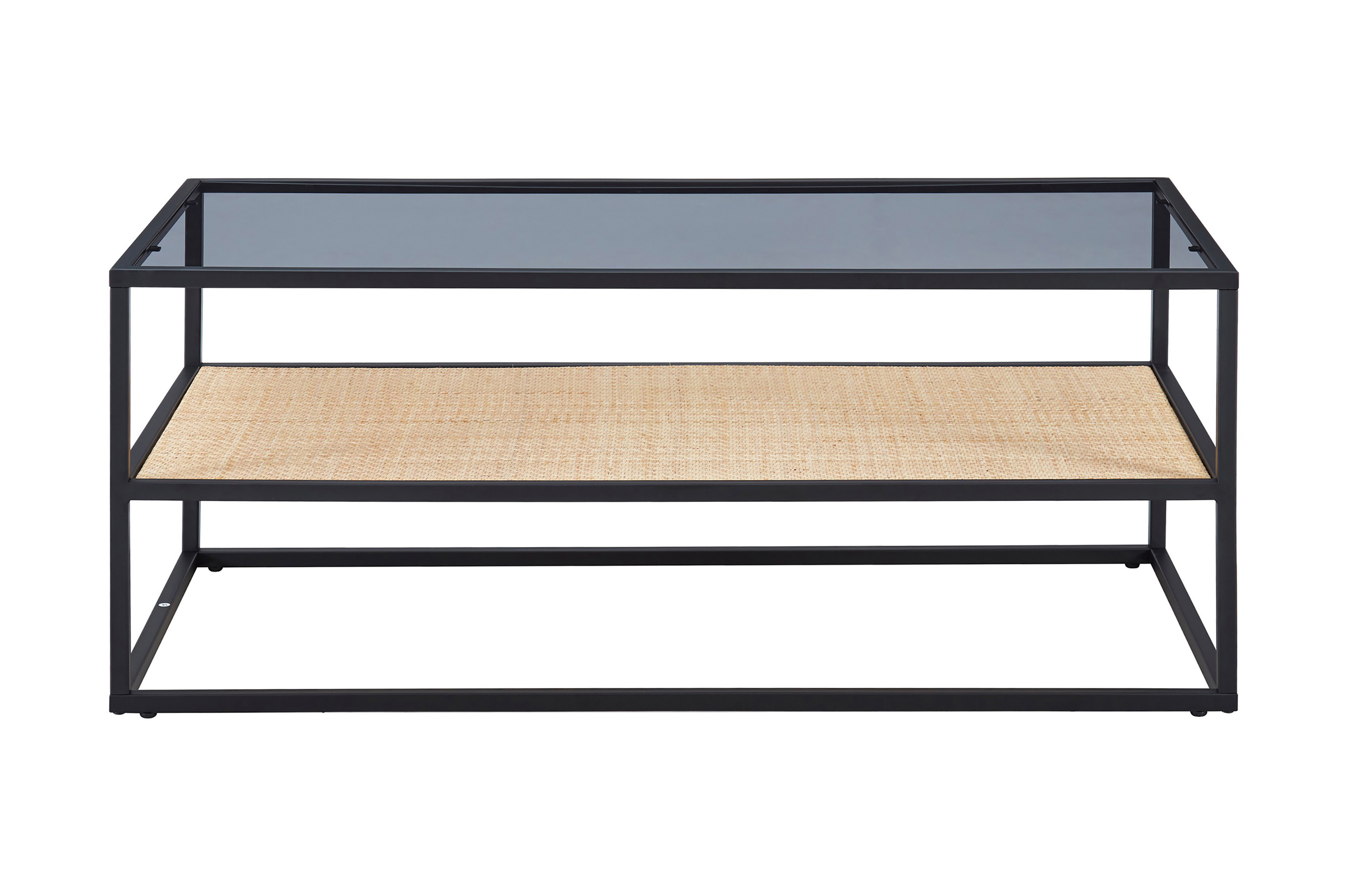 Soffbord Gryttom 120 cm med Förvaring Hylla Glas/Rotting/Svart