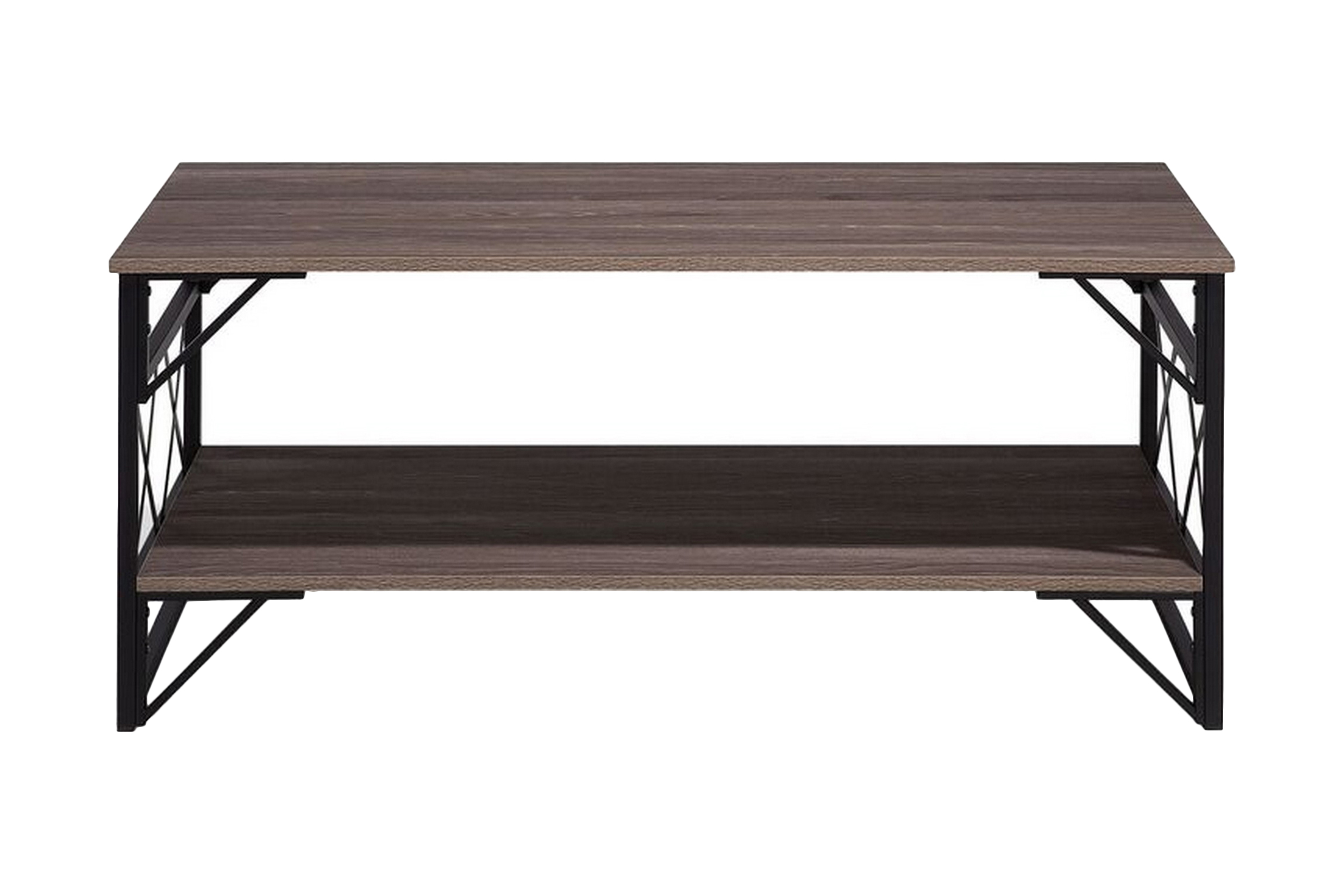 Soffbord Handing 120 cm med Förvaring Hylla Brungrå
