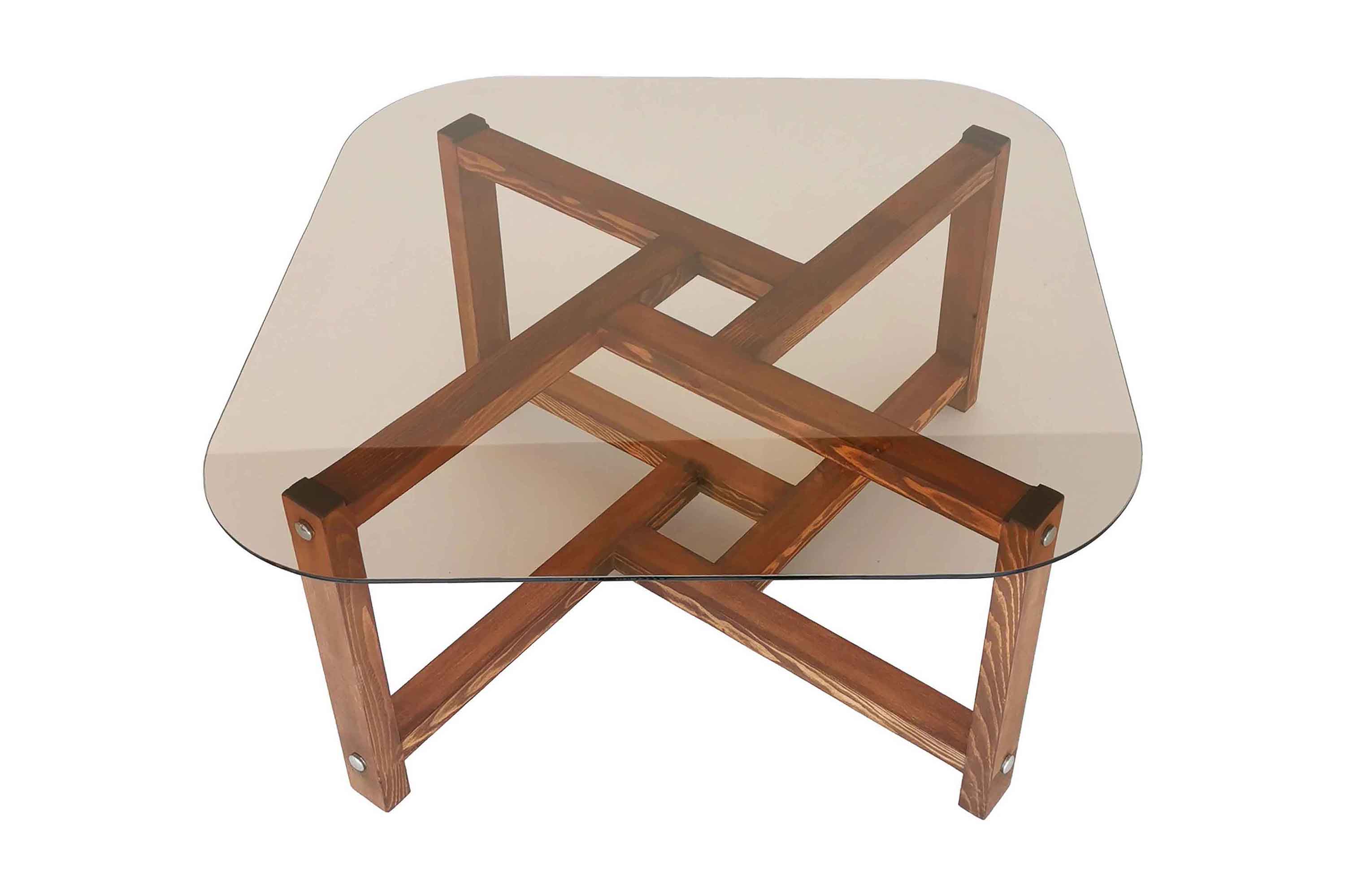 Soffbord Hogeland 80 cm Runt Natur/Glas