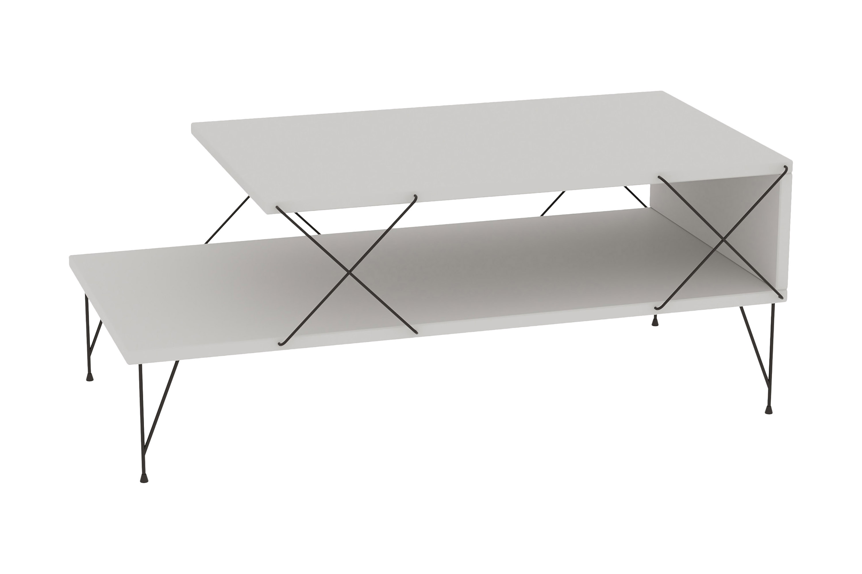 Soffbord Jaennis 100 cm Vit/Svart