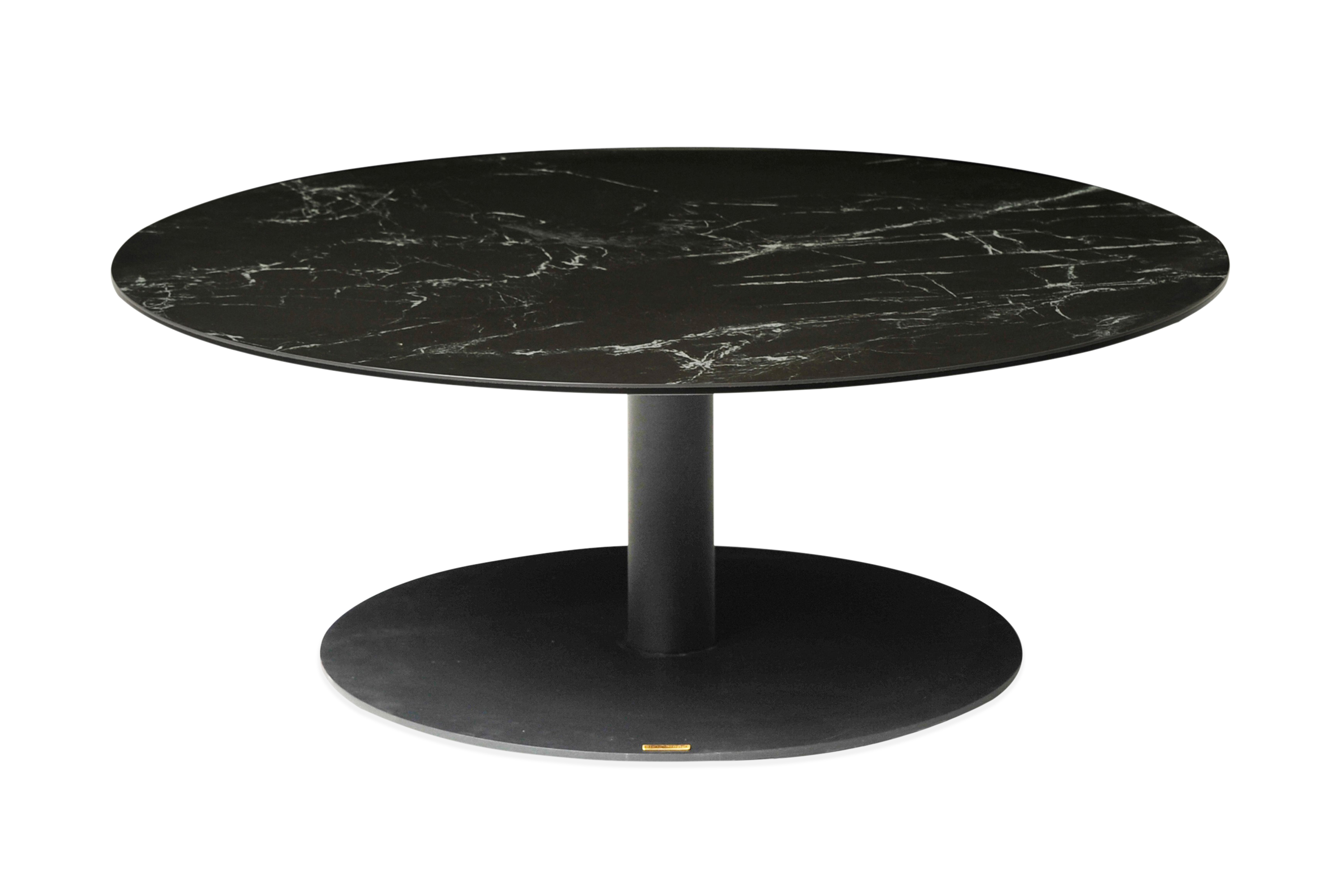 Soffbord Jamaira 100 cm Runt Keramik/Glas/Svart