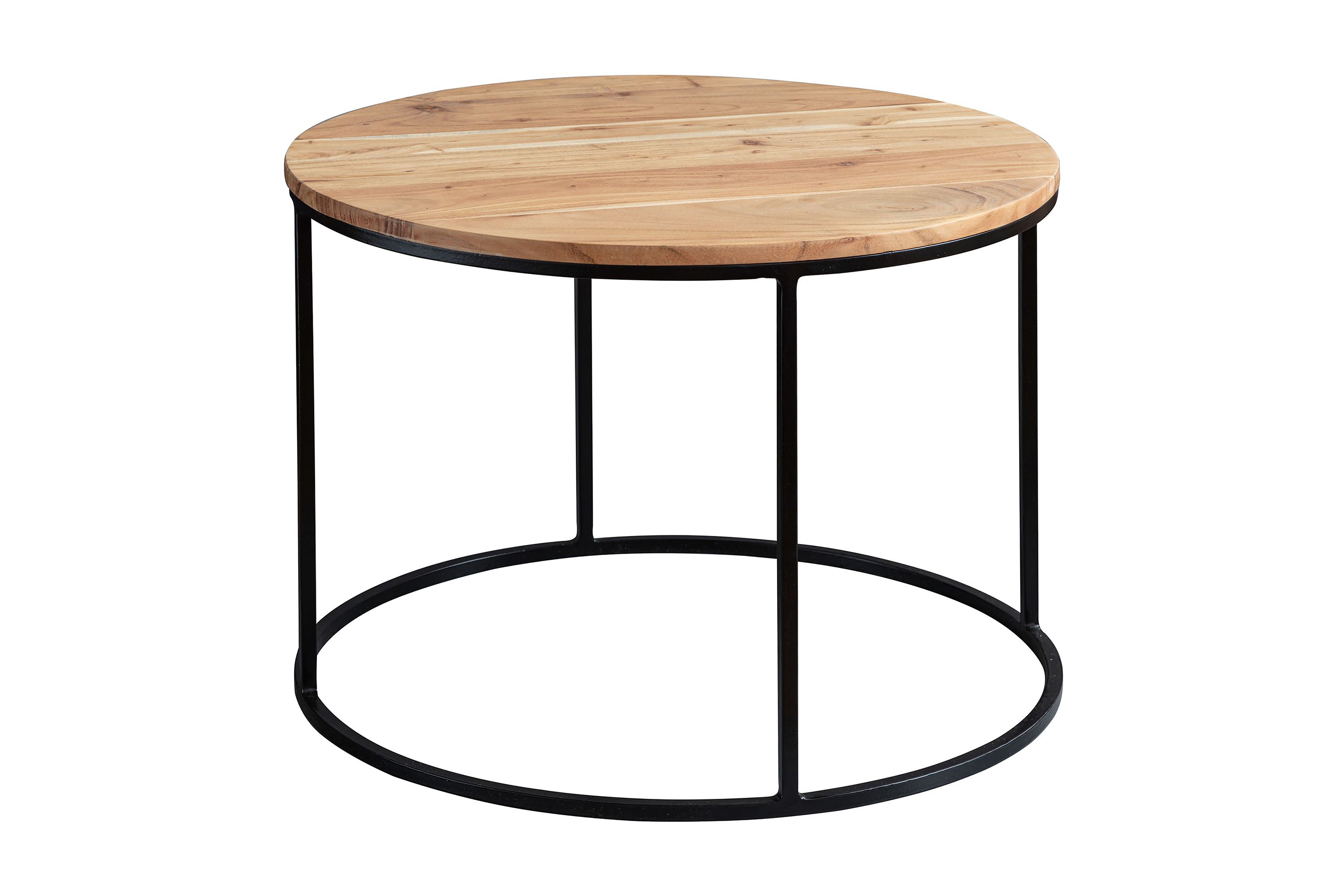 Soffbord Joanmarie 60 cm Runt Akacia/Svart