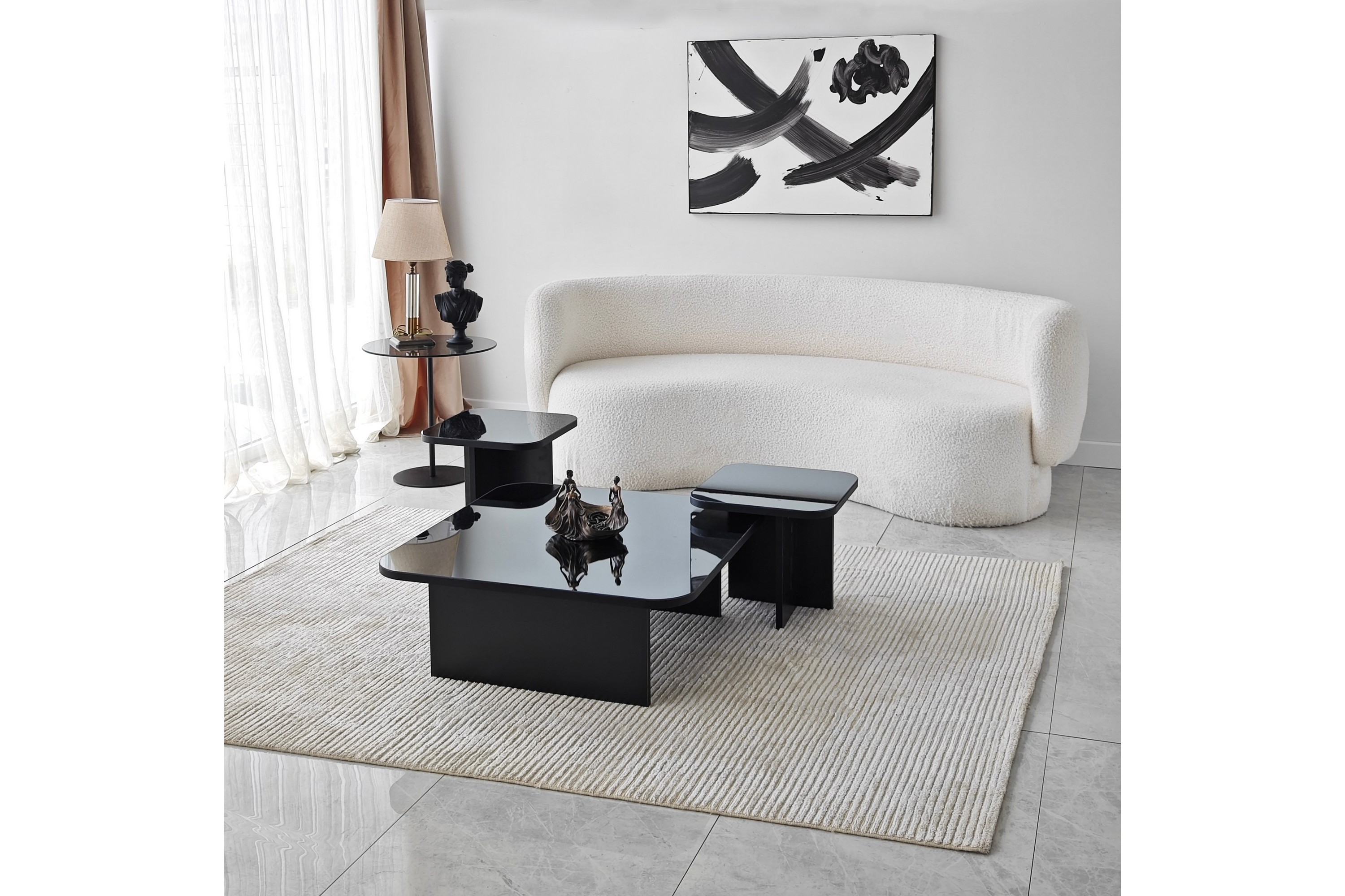 Soffbord Kambalda 80 cm Svart