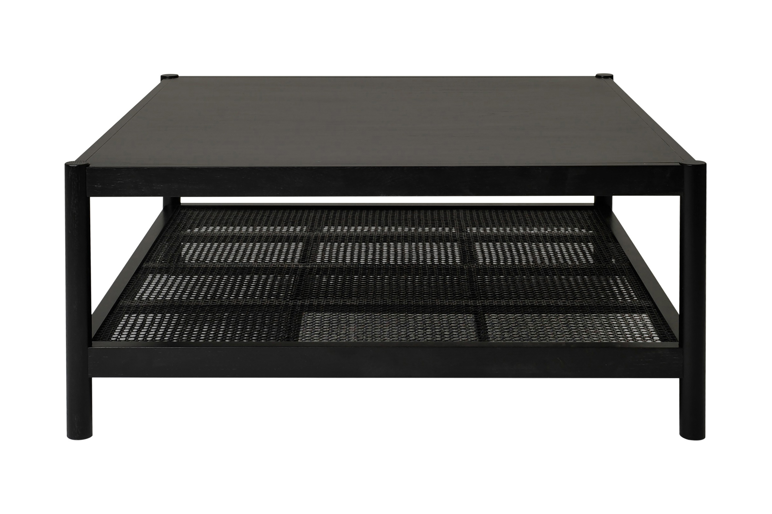 Soffbord Krettal 90 cm med Förvaring Hylla Ek/Rotting/Svart