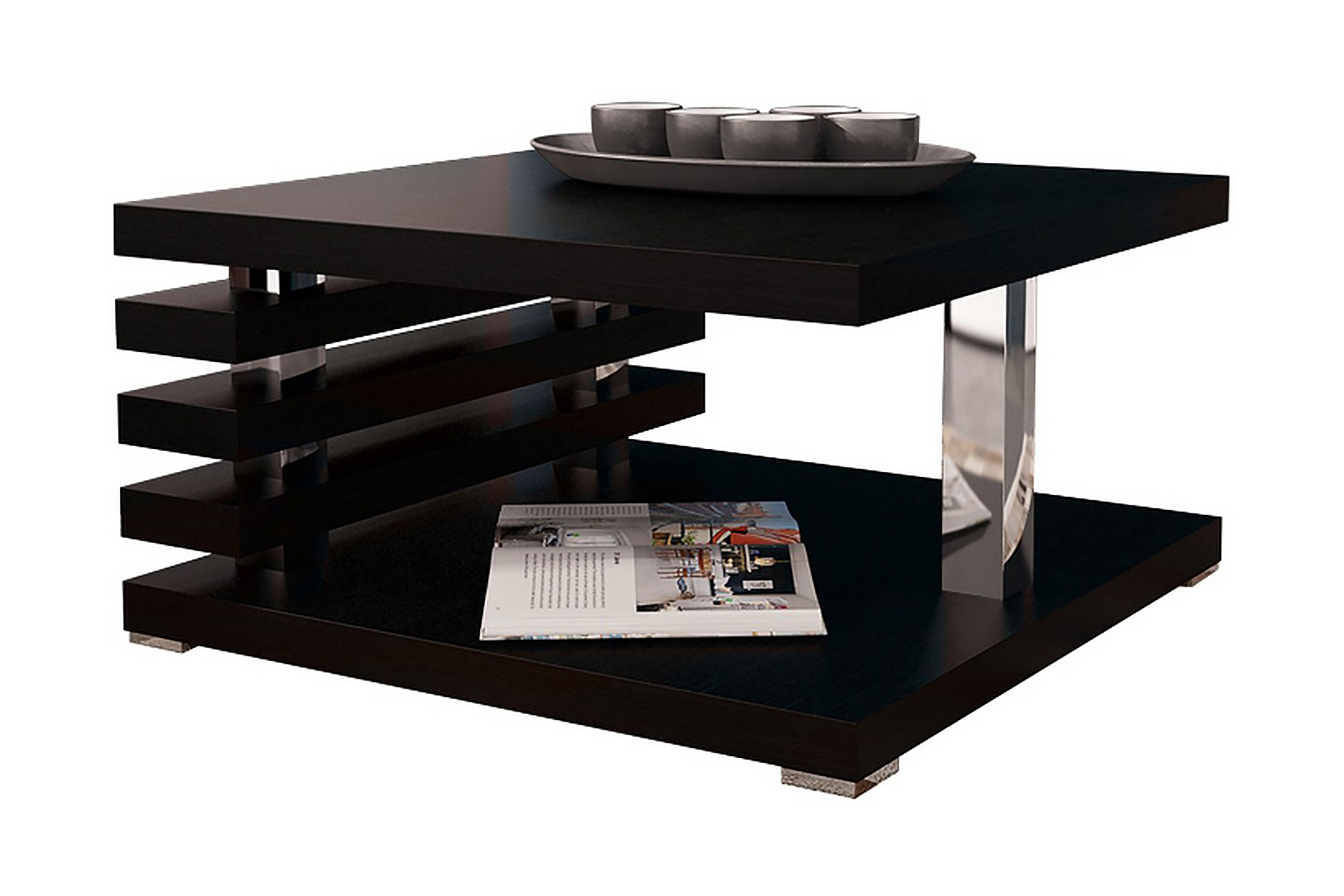 Soffbord Kurama 60 cm med Förvaring Hylla Svart
