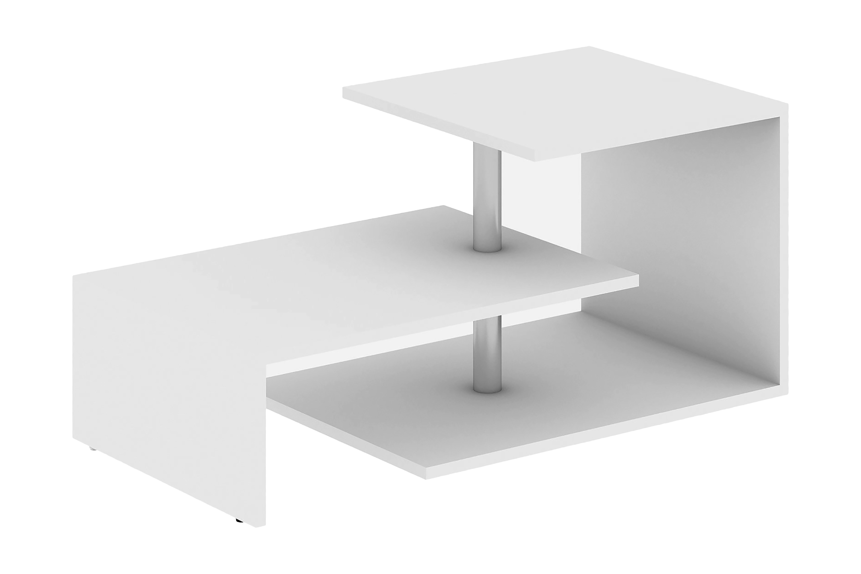 Soffbord Lalenius 100 cm med Förvaring Hylla Vit