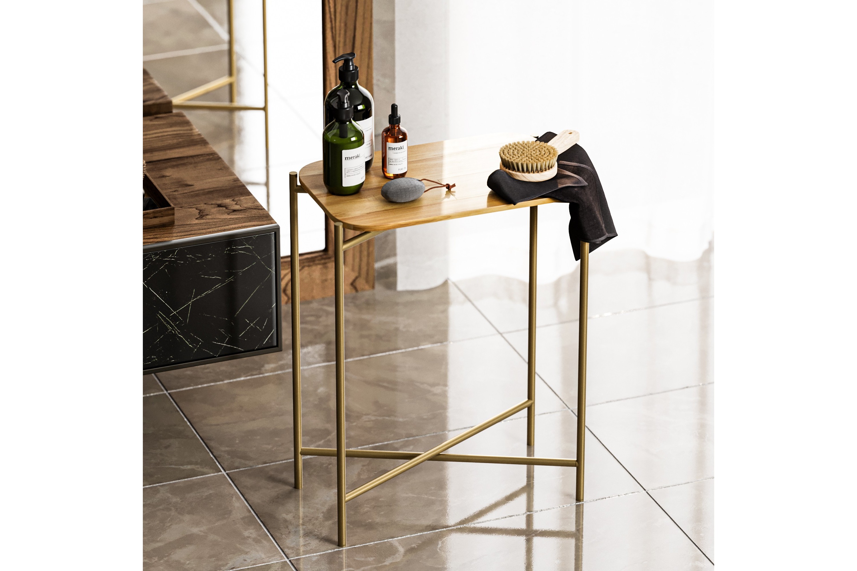 Soffbord Mamta 40 cm Guld/Natural