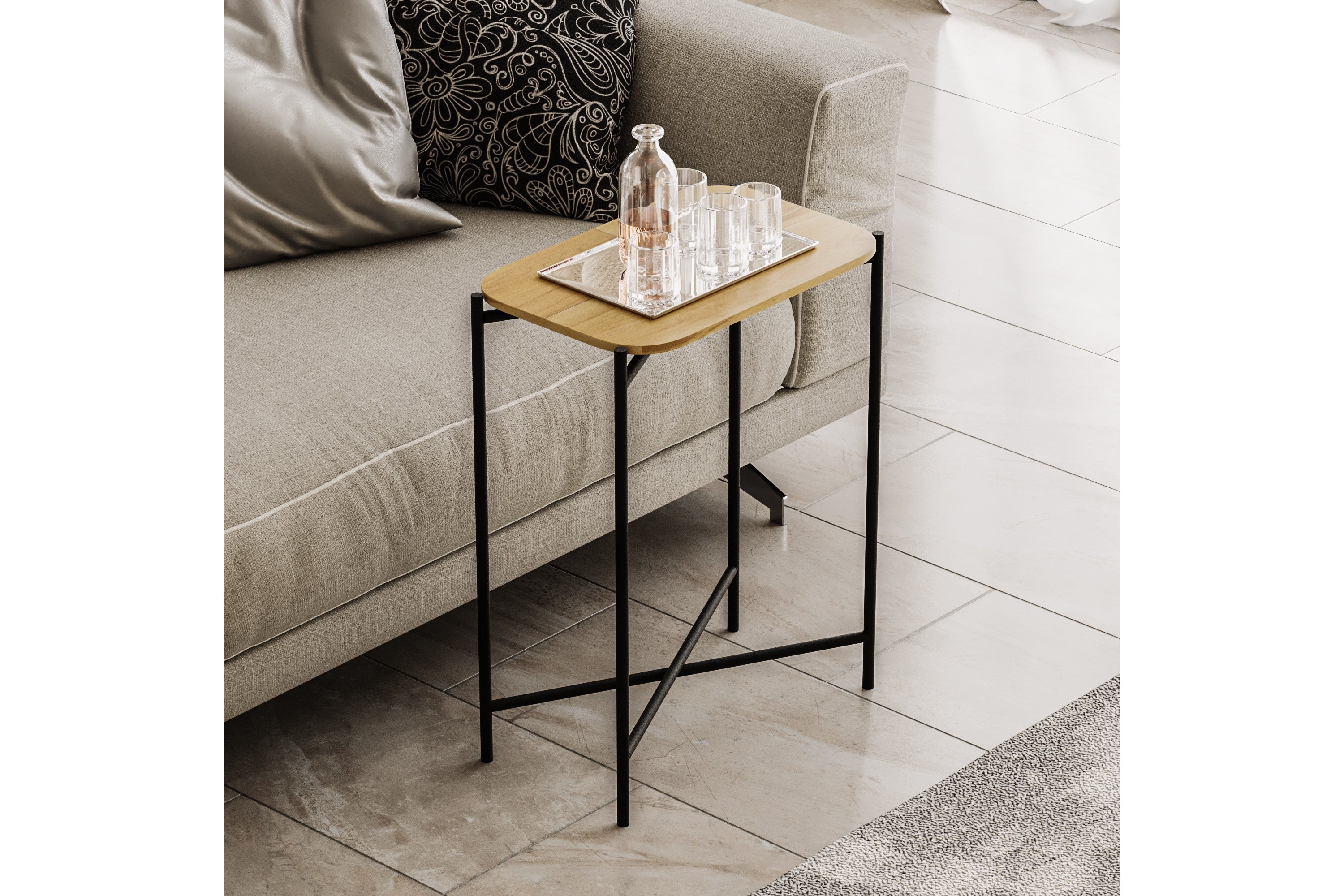 Soffbord Mamta 40 cm Svart/Natural