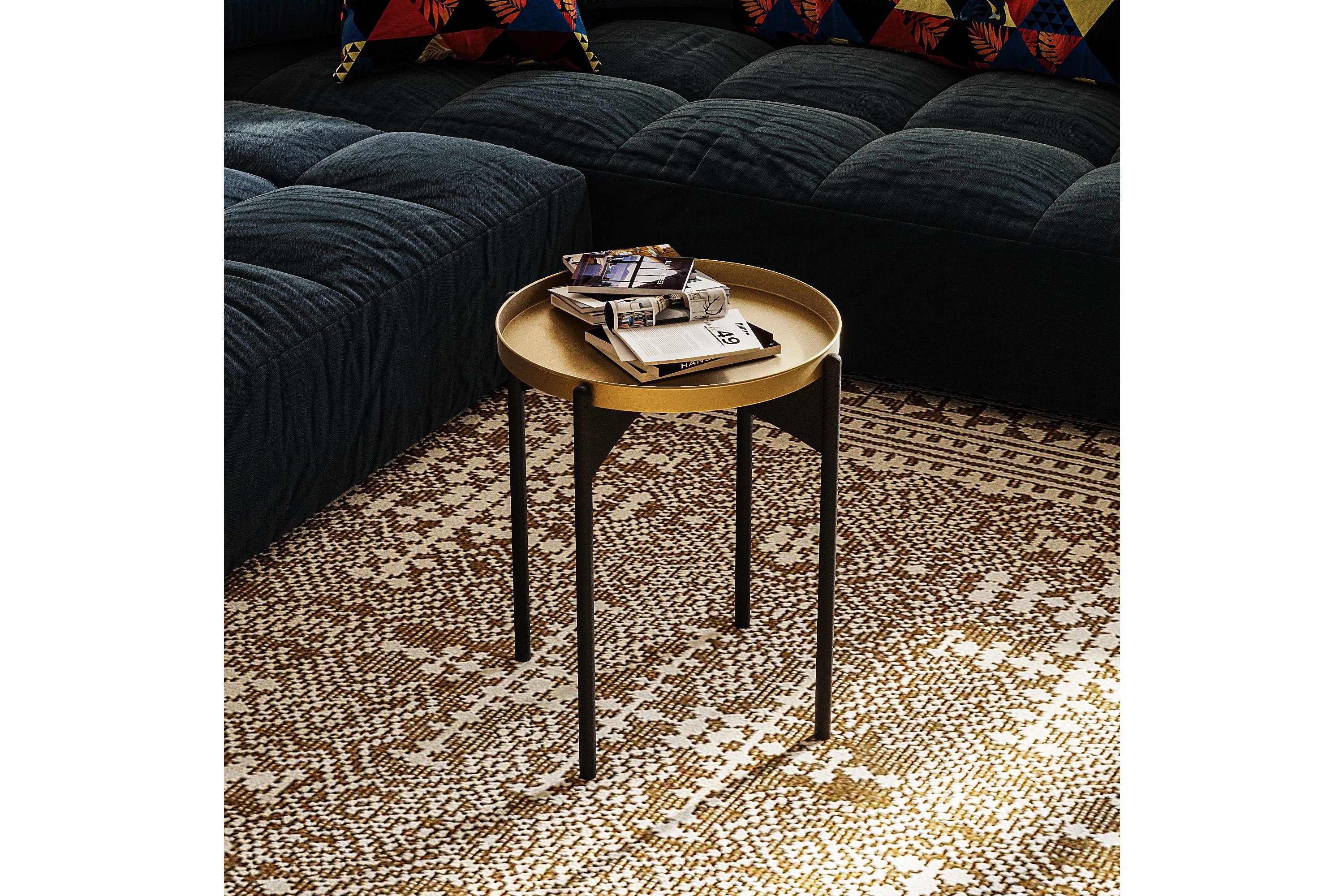 Soffbord Mamta 44 cm Guld/Svart