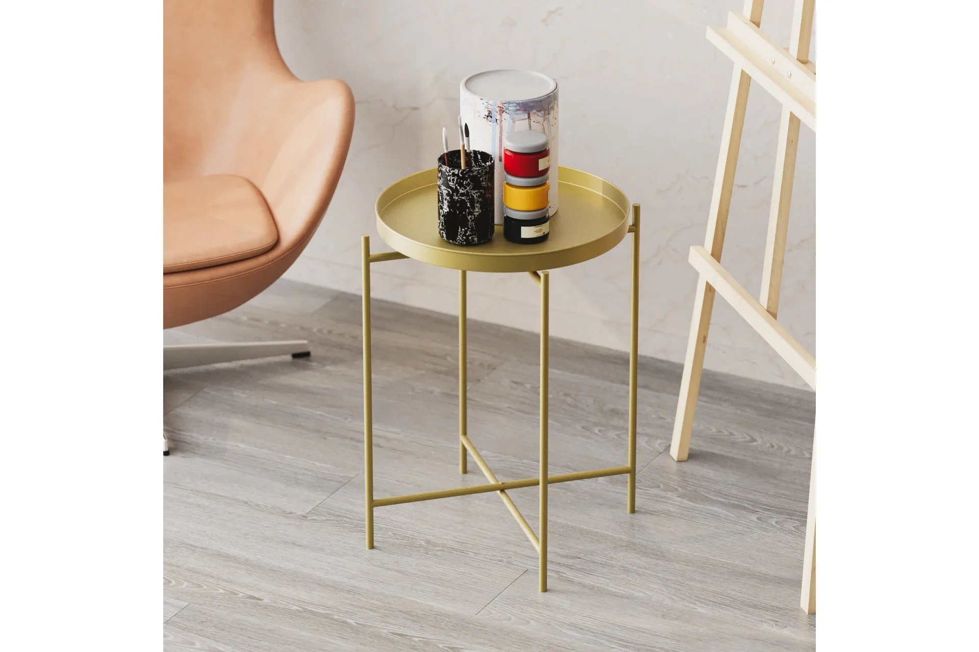 soffbord mamta 46 cm - guld