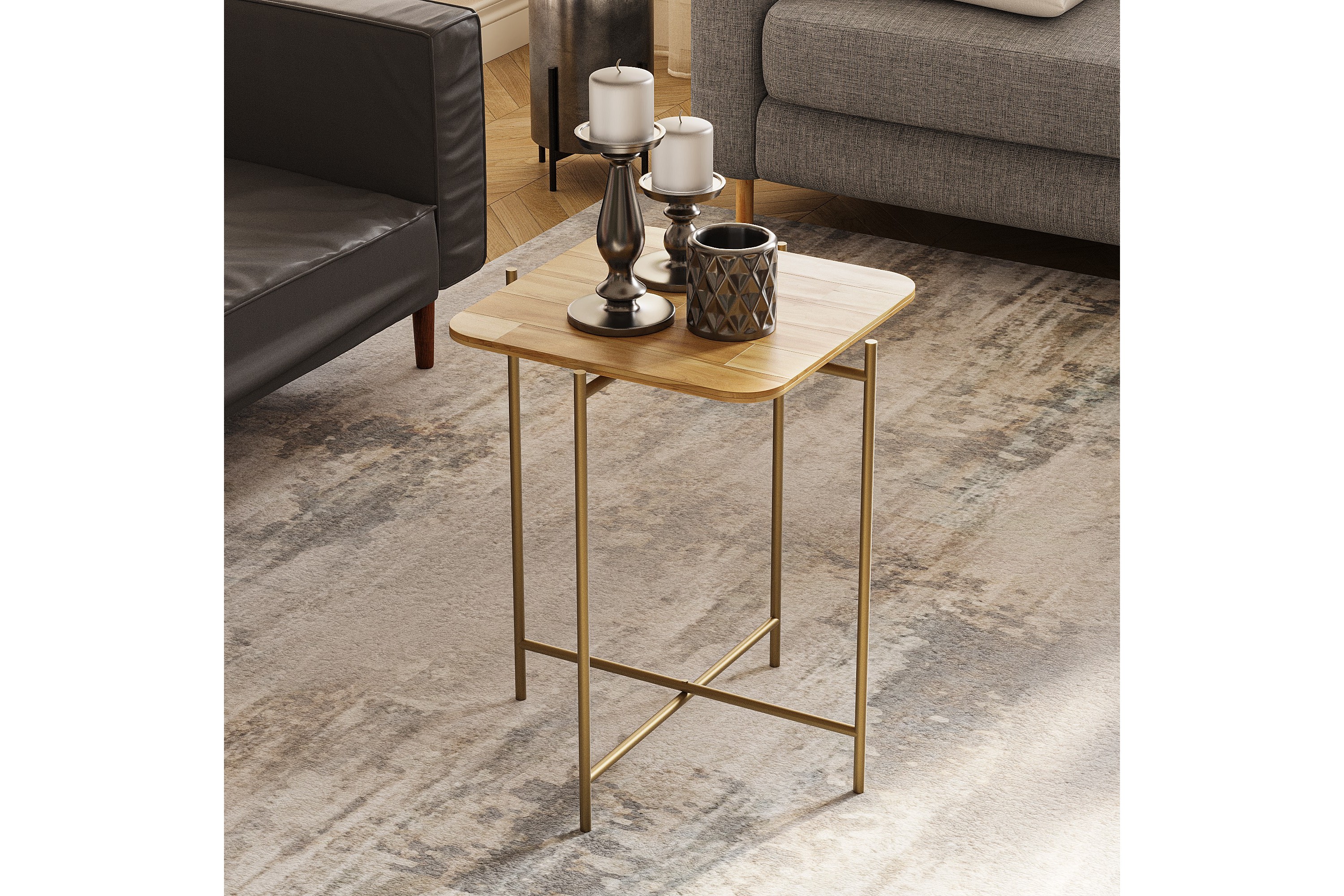 Soffbord Mamta 46 cm Guld/Natural