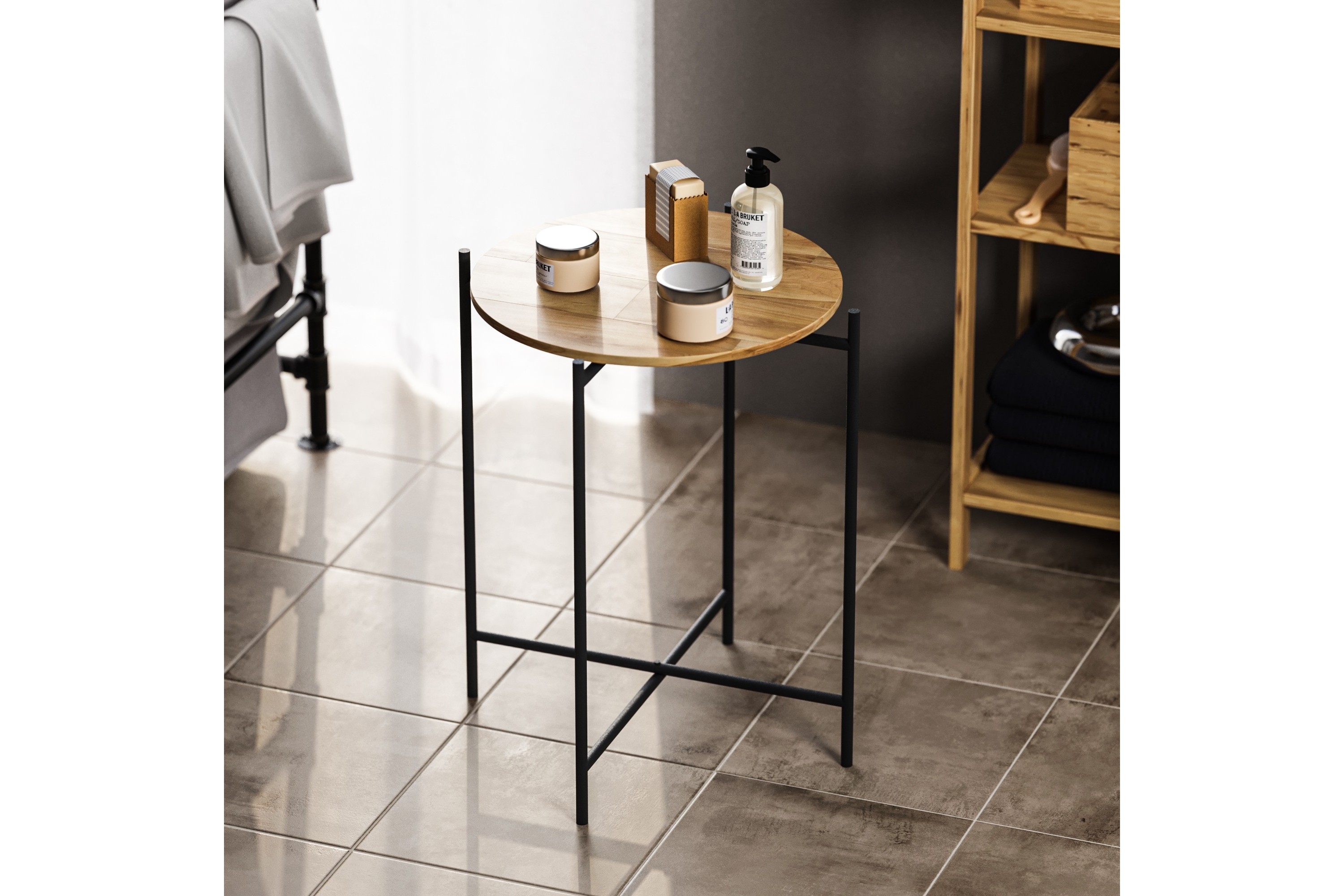 soffbord mamta 46 cm - svart/natural