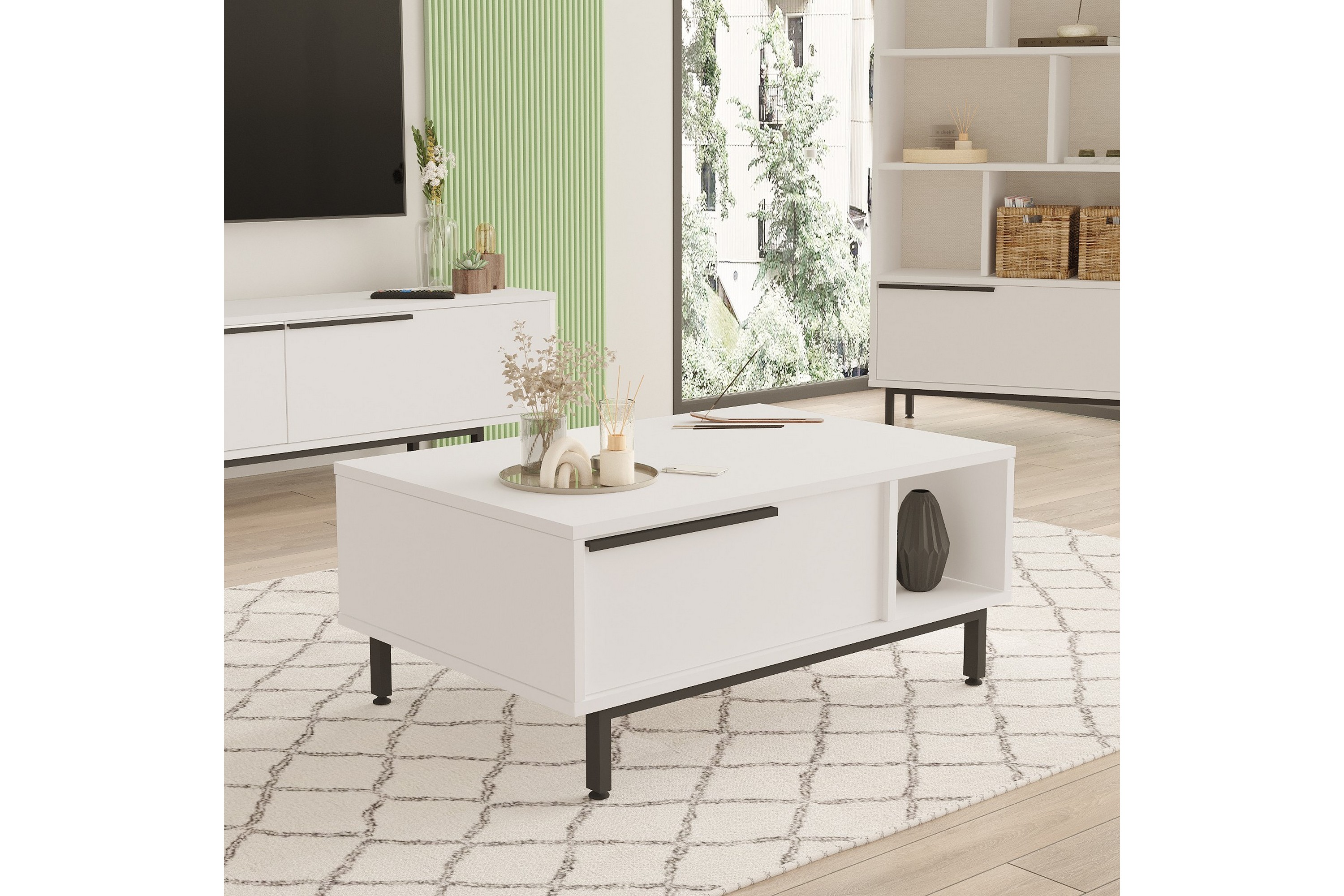 Soffbord Manku 90 cm Vit