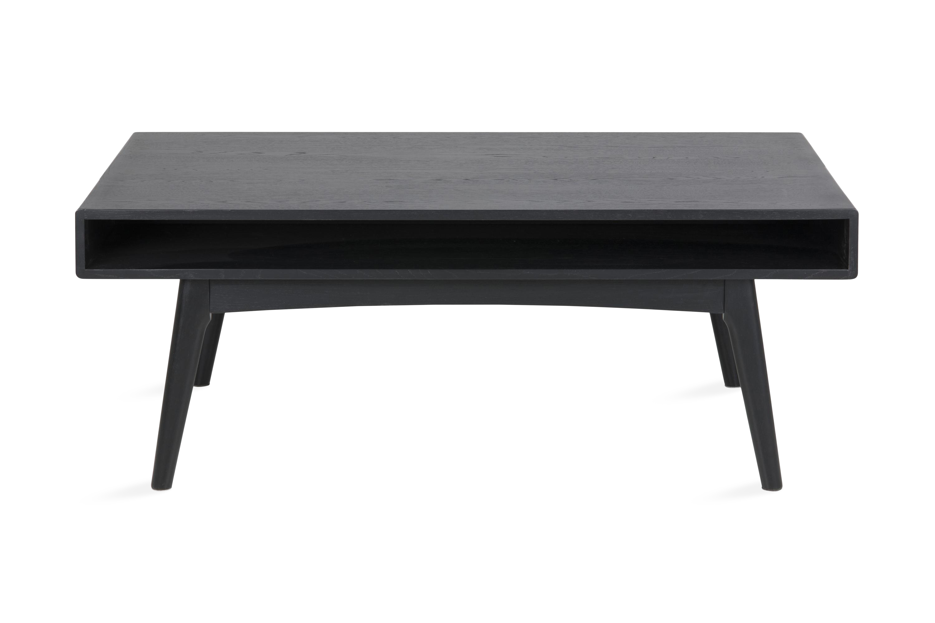 Soffbord Marte 130 cm med Förvaring Hylla Svart/Grå