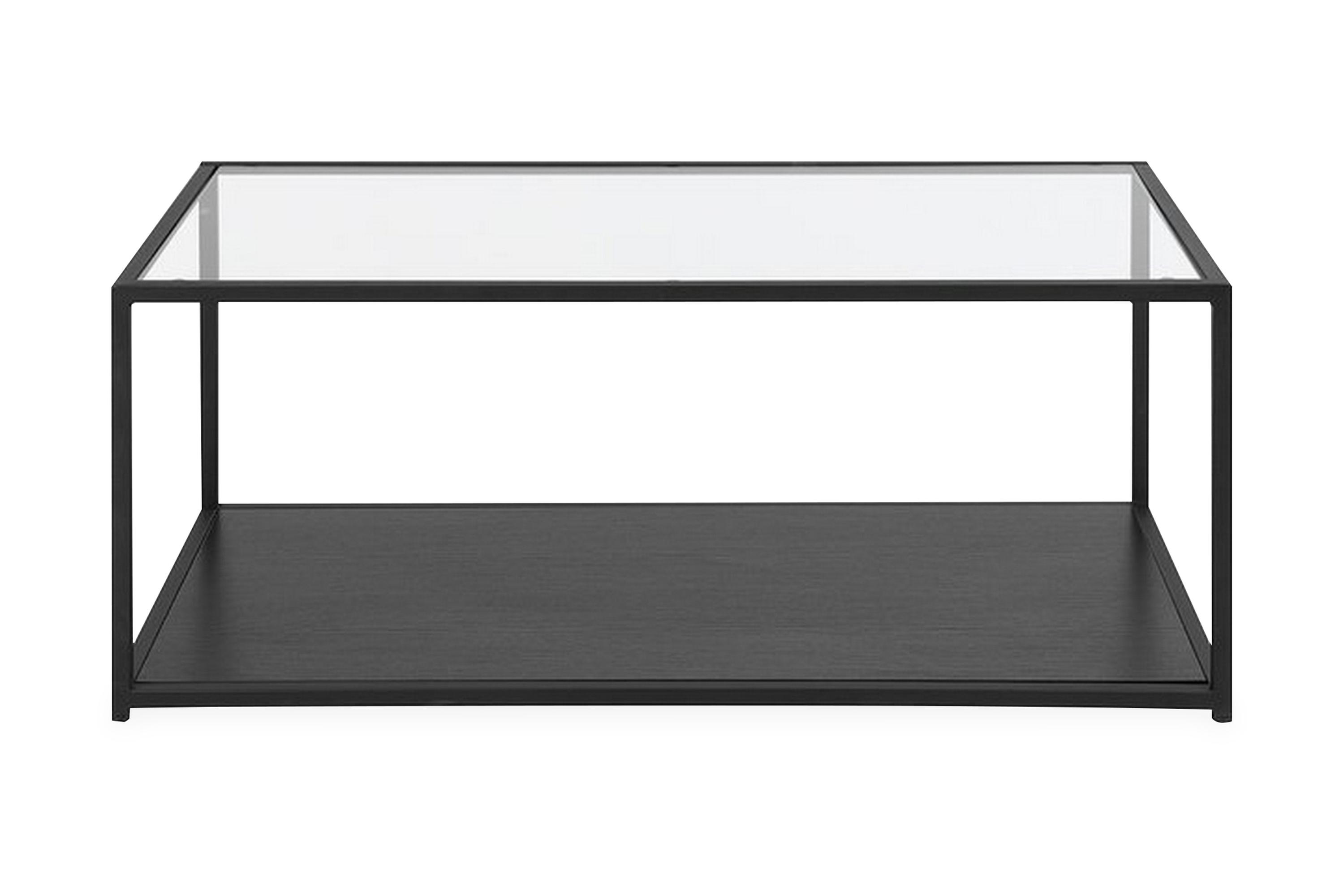 Soffbord Medora 100 cm med Förvaring Hylla Svart